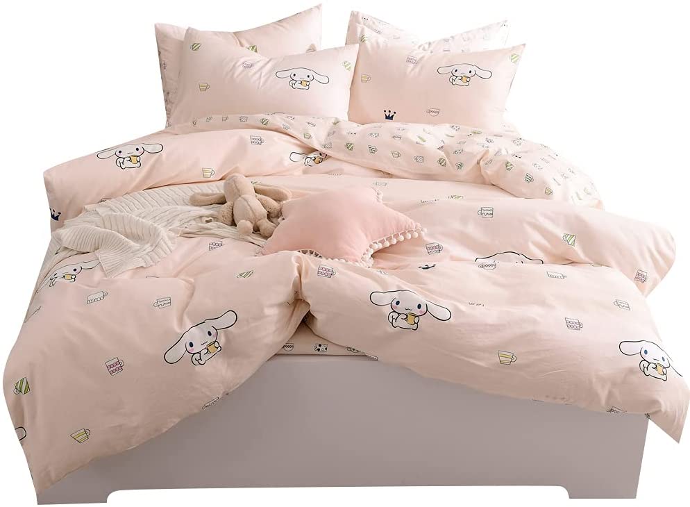 Price:$48.99 Duvet Cover Twin Little Cup Rabbit Pattern Bedding Duvet Cover Set 100% Cotton Pale Pink Bedding Collections for Kids Children Teen Women，1 Comforter Cover 2 Pillow Shams : Everything Else