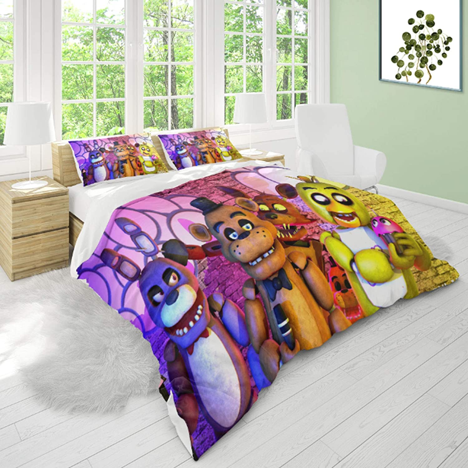 Price:$63.99 Nights at Freddy's Bedding Set for Kids Adult Twin Full Queen King Size 3 Pieces Duvet Cover Sets (1 Duvet Cover 2 Pillow Shams) - FNAF Comforter Cover Sets FNAF Quilt Cover FNAF Pillow Case : Home & Kitchen