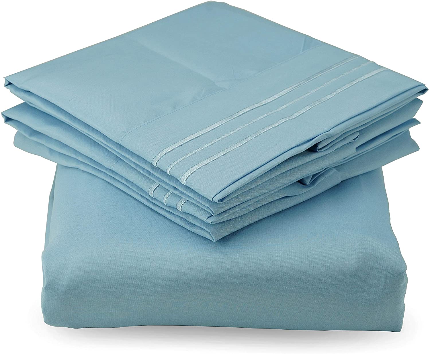 Price:$19.99 Duvet Cover Set - Super Soft Easy Care - Wrinkle, Fade, Stain Resistant - Light Weight Microfiber with Snap Buttons, 3-Pieces Queen Blue : Home & Kitchen