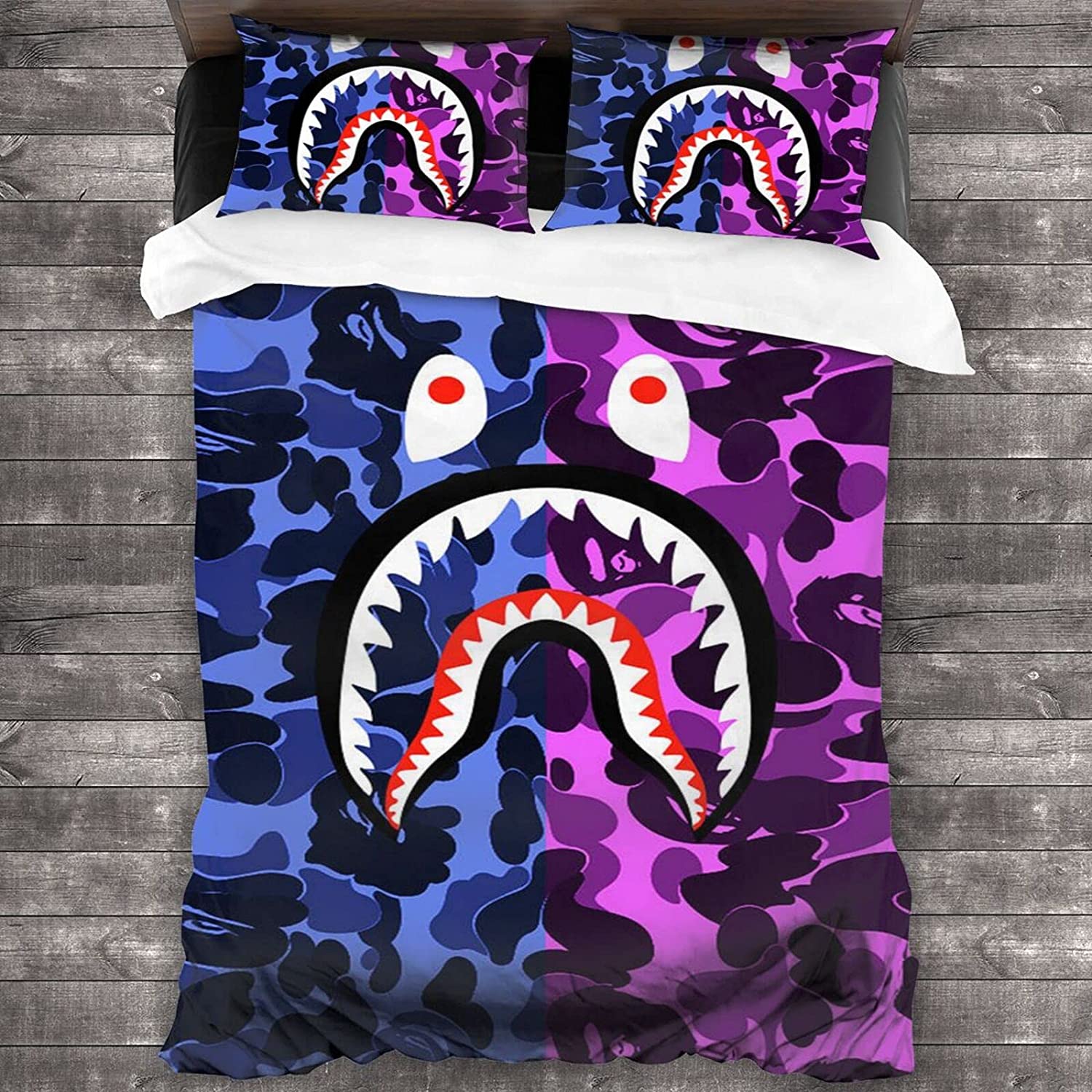 Price:$59.99 Shark Bedding Set 3 Piece Full Bed Sheet Duvet Cover Set Full Size with 2 Matching Pillows Case (Queen) : Home & Kitchen