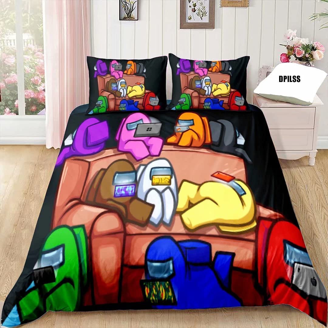 Price:$41.97 Among Game Bedding Set Full Size,Video Game Duvet Cover Sets, Kids Teens Girls Game Comforter Cover Set,3 Piece Bedroom Set Gaming Room Decor(1Duvet Cover +2 Pillowcases) : Home & Kitchen