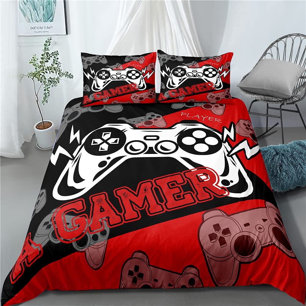 Price:$50.99 Gamer Bedding Set Queen Size for Boys Teen Bedroom Gaming Duvet Cover Boys Girls Gamer Home Decor Gamepad Bedding 3 Piece Set with 2 Pillowcases : Home & Kitchen