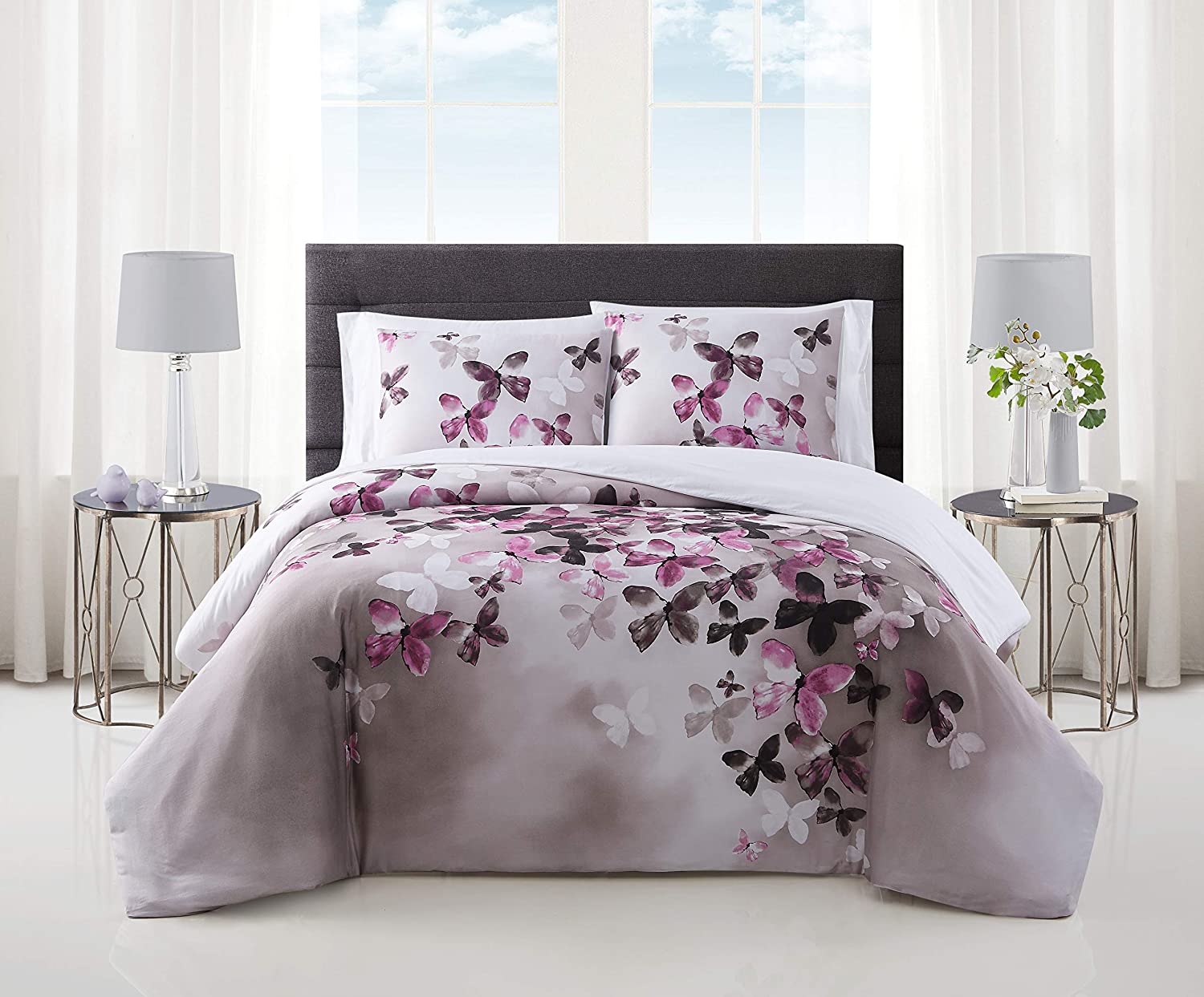 Price:$87.94 Camuto Lissara 3 Piece Full/Queen Duvet Cover Set (DCS3433FQ-1800) : Home & Kitchen