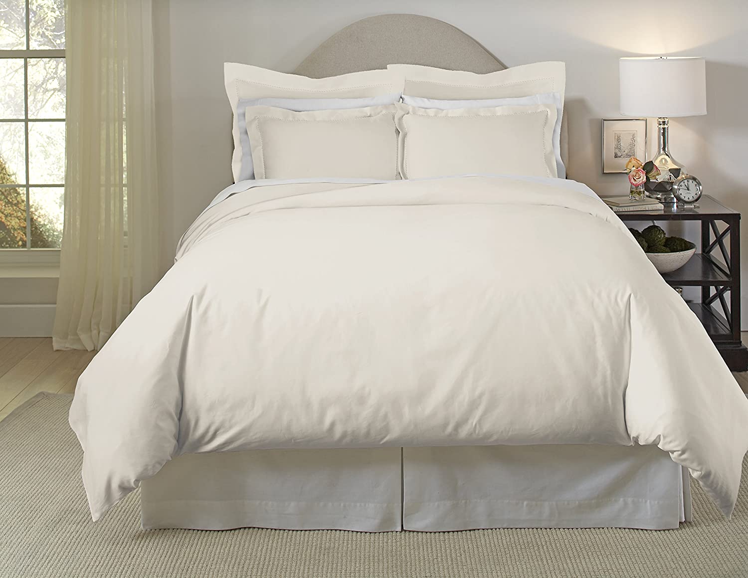 Price:$94.61 620TC Long Staple Cotton Oversized Duvet Set, King/California King, Bone : Home & Kitchen