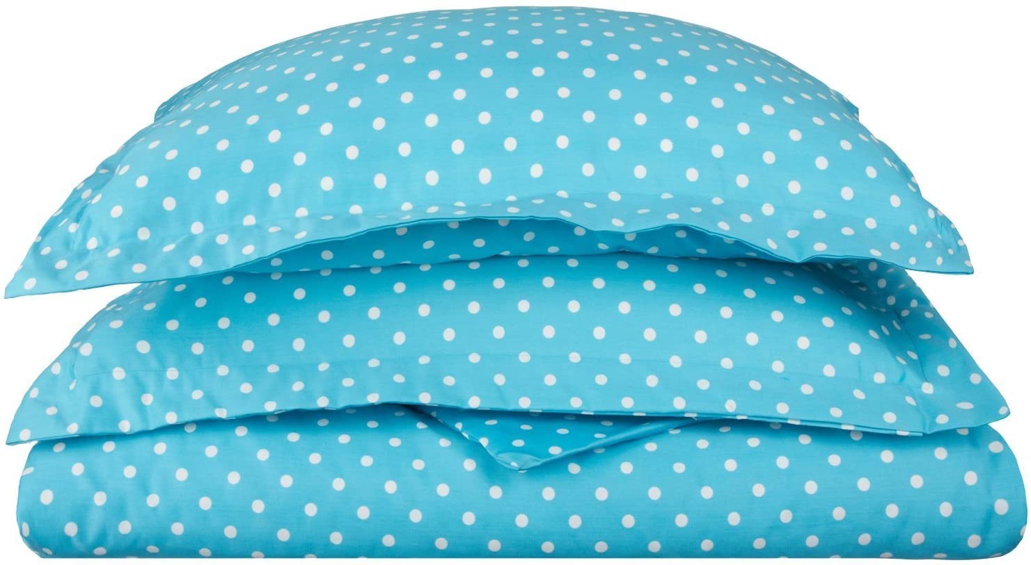Price:$34.67 Polka Dot 600-Thread-Count Duvet Cover Set, Cotton Rich, Twin, Aqua : Home & Kitchen