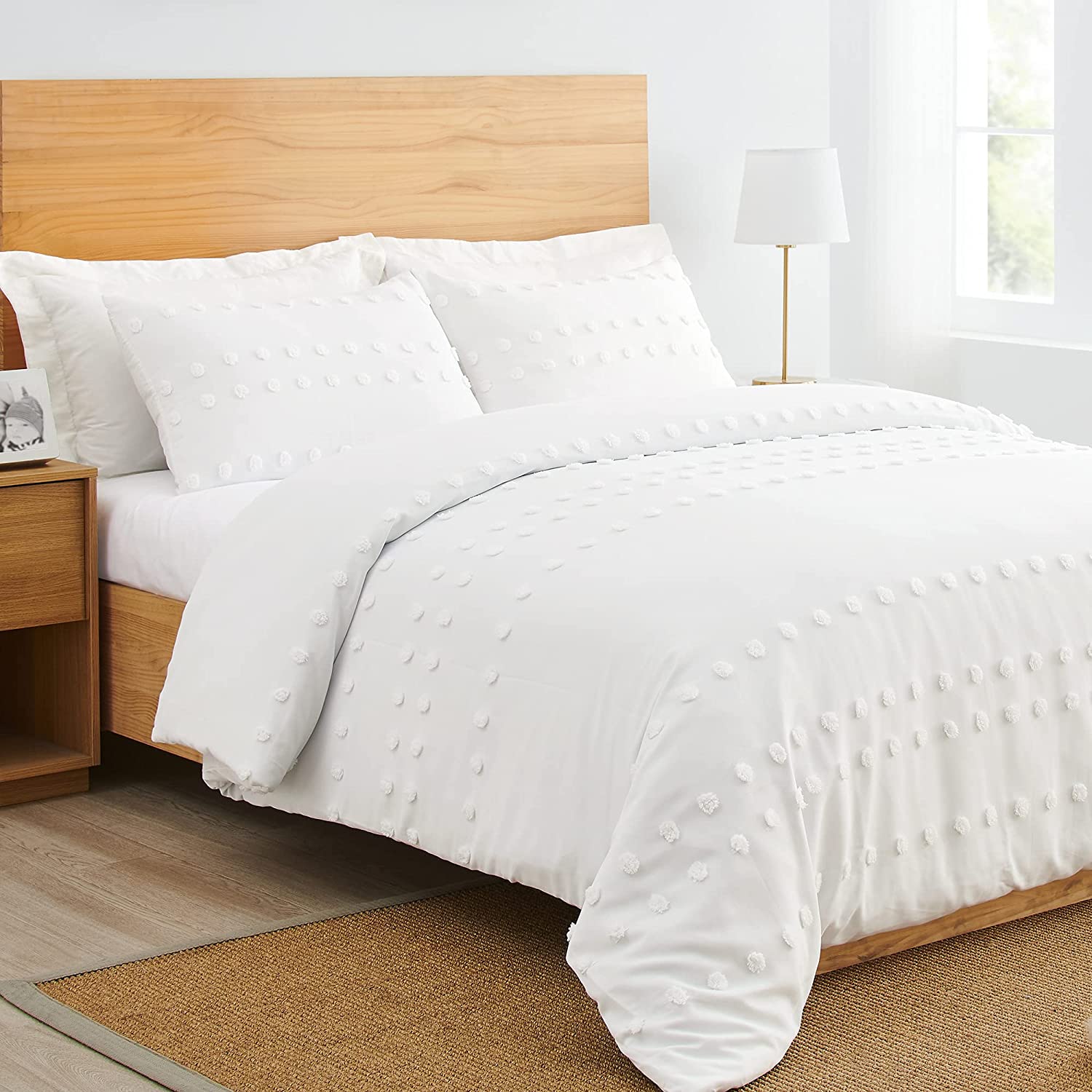 Price:$79.99 Shabby Chic Bohemian Ivory Textured Tufted Duvet Comforter Cover and Sham 3 pc. Full Queen Size Bed Bedding Set Bedroom Aesthetic Neutral Modern Polka Dot PomPom Beige Urban Tufted Off White : Home & Kitchen