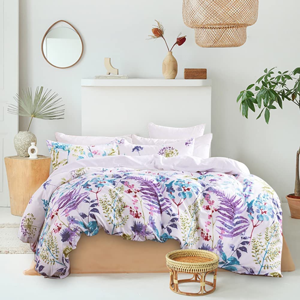 Price:$34.99 Flower Duvet Cover King Lavender Duvet Cover Bedding Comforter Cover Floral Bedding Set with 1 Duvet Cover and 2 Pillowcases (King, Style9 Lavender) : Home & Kitchen