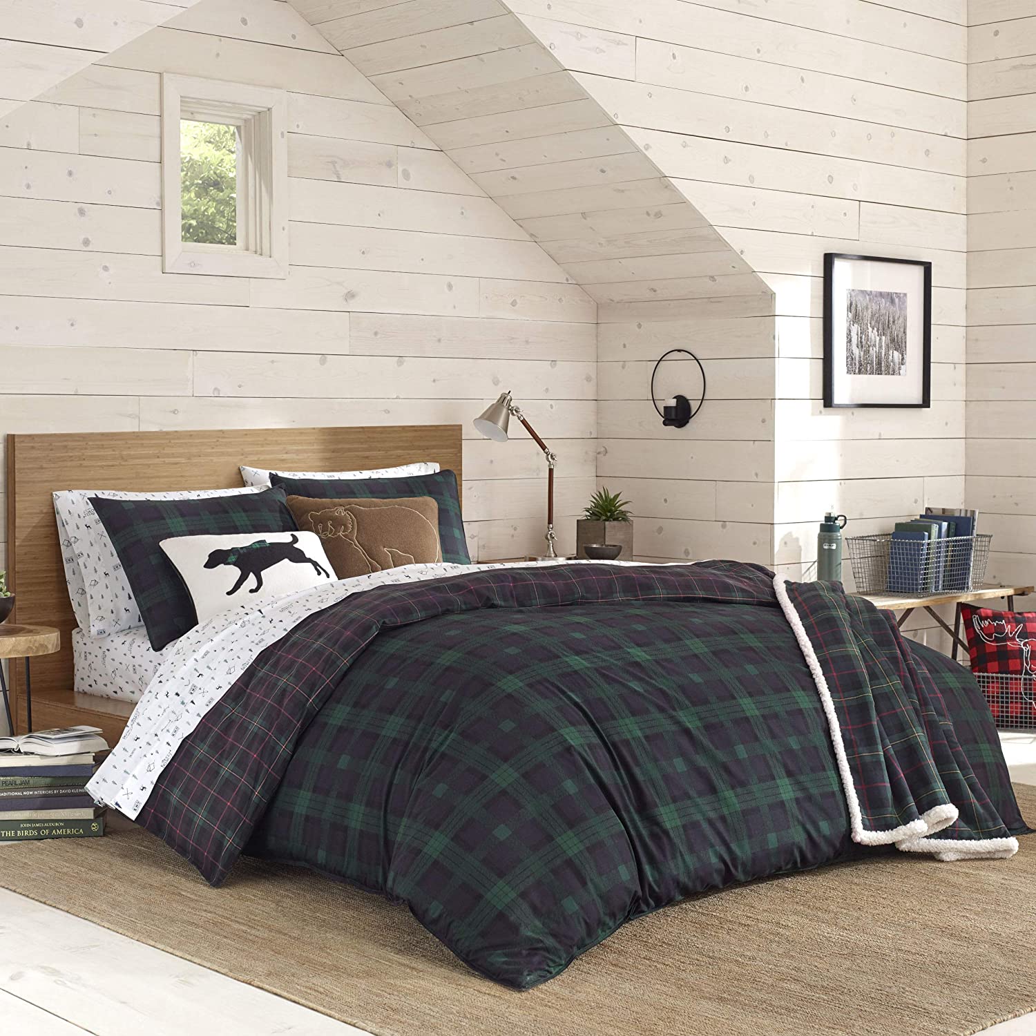Price:$46.69 Bauer | Woodland Tartan Collection | 100% Cotton Soft & Cozy Premium Quality Plaid Reversible Duvet Cover Matching Sham, 2-Piece Bedding Set, Twin, Green,USHSFN1126309 : Home & Kitchen