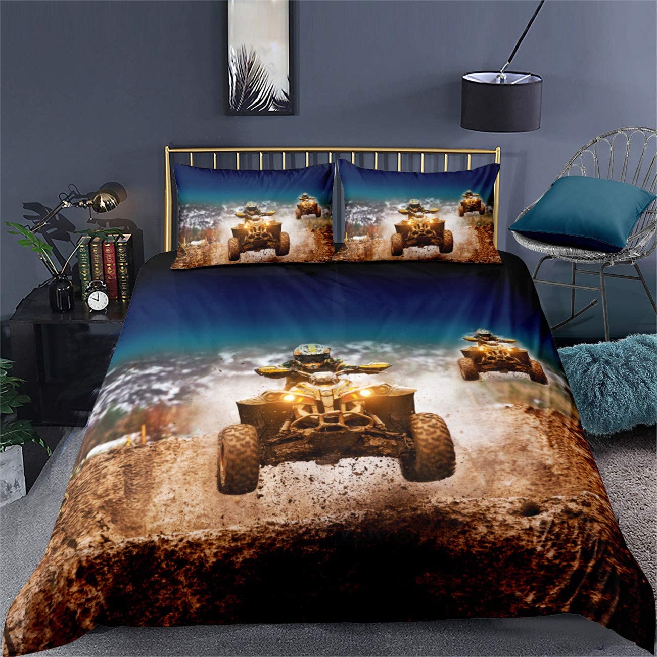 Price:$61.98 3D Duvet Cover Dirt Bike Motocross Racing Bed Set 3pcs 100% Superfine Fiber Bedding Set Great Gift for Kids Boys Teens 1 Duvet Cover 2 Pillowcase Twin Full Queen King Size : Home & Kitchen