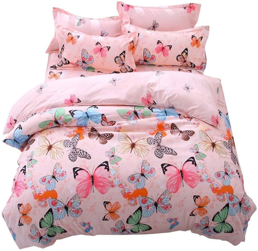 Price:$29.99 Butterfly Duvet Cover Sets Queen Size Girls Women Pink Bedding Set Decorative Microfiber Polyester Animal Print Comforter Cover Set with 2 Pillow Shams, Lightweight 3 Pieces, Zipper : Home & Kitchen