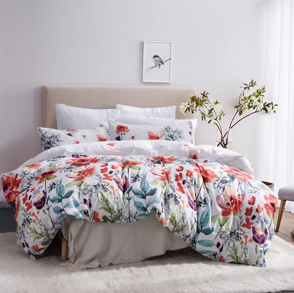 Price:$27.99 Kids Floral Duvet Cover Bedding Comforter Cover Twin Duvet Cover Set Girls Floral Bedding Set with 1 White Flowers Duvet Cover and 1 Pillowcase (Twin, Style2) : Home & Kitchen