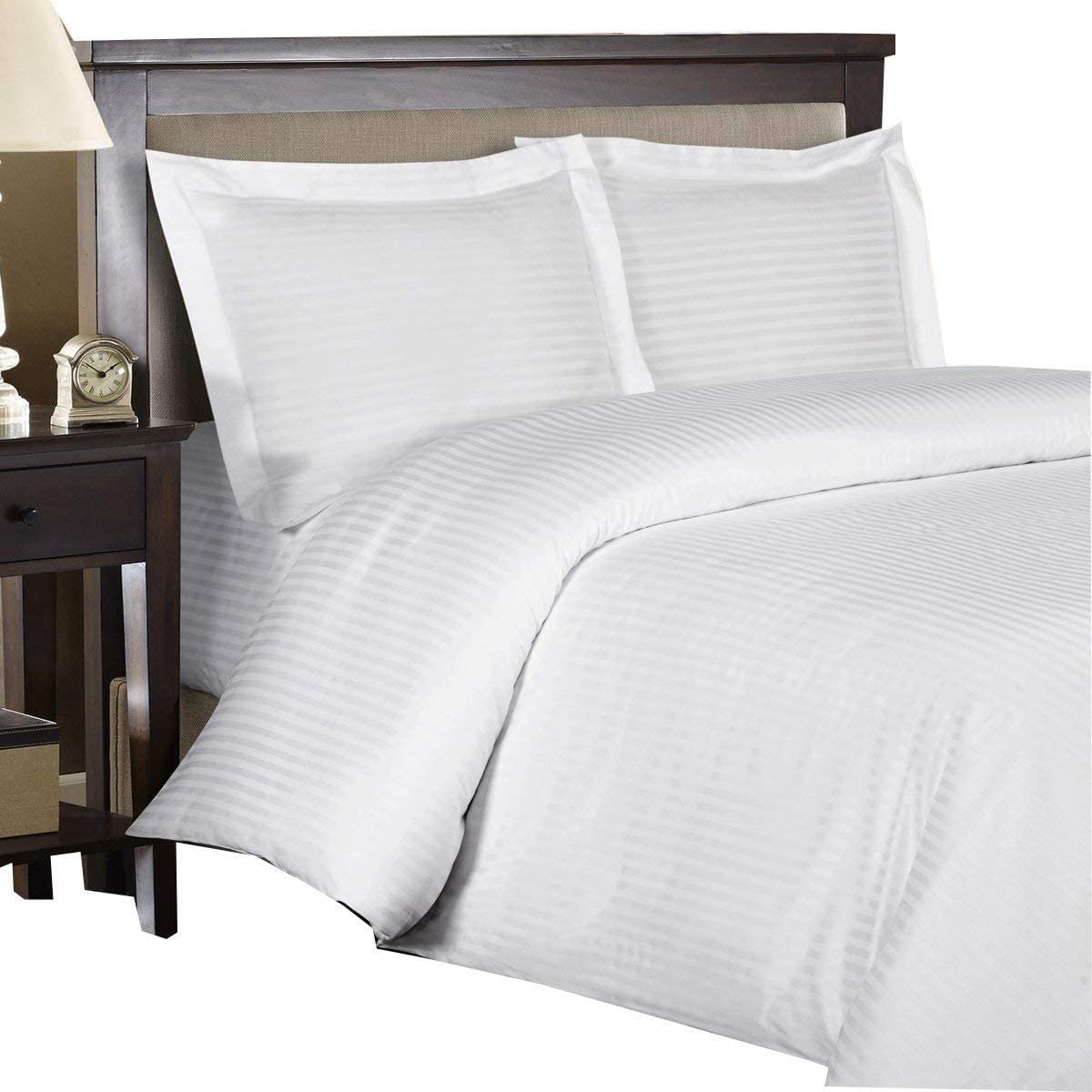 Price:$64.99 Hotel's Striped Duvet Covers 100% Cotton Soft and Breathable Cotton 300 Thread-Count 3pc Duvet-Cover with Button Closure, Striped Comforter Cover Set, King/California-King Size, White : Home & Kitchen