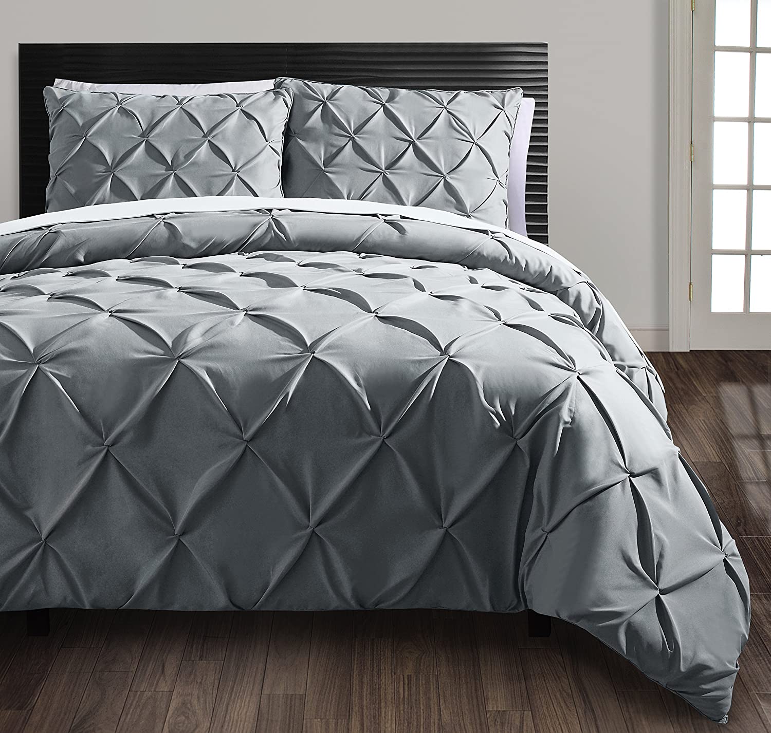 Price:$46.73 Home | Carmen Collection | Super Soft Microfiber Duvet Cover, Cozy and Relaxing 3 Piece Bedding Set, Chic and Modern Design for Home Décor, Queen, Grey : Everything Else