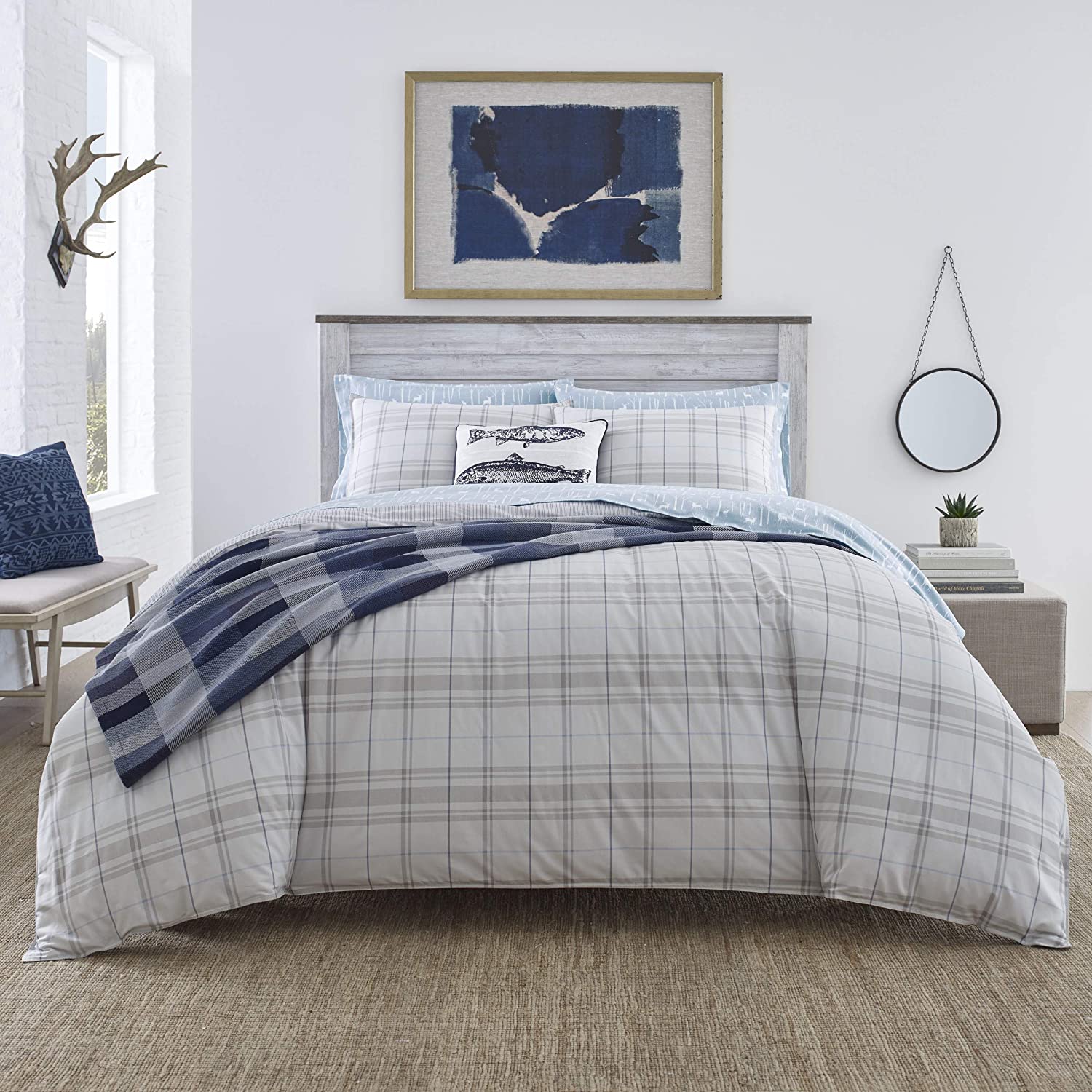 Price:$62.93 Bauer Home | Grays Harbor Collection | 100% Cotton Soft & Cozy Premium Quality Plaid Duvet Cover Matching Shams, 3-Piece Bedding Set, Machine Washable, Queen, Grey : Home & Kitchen