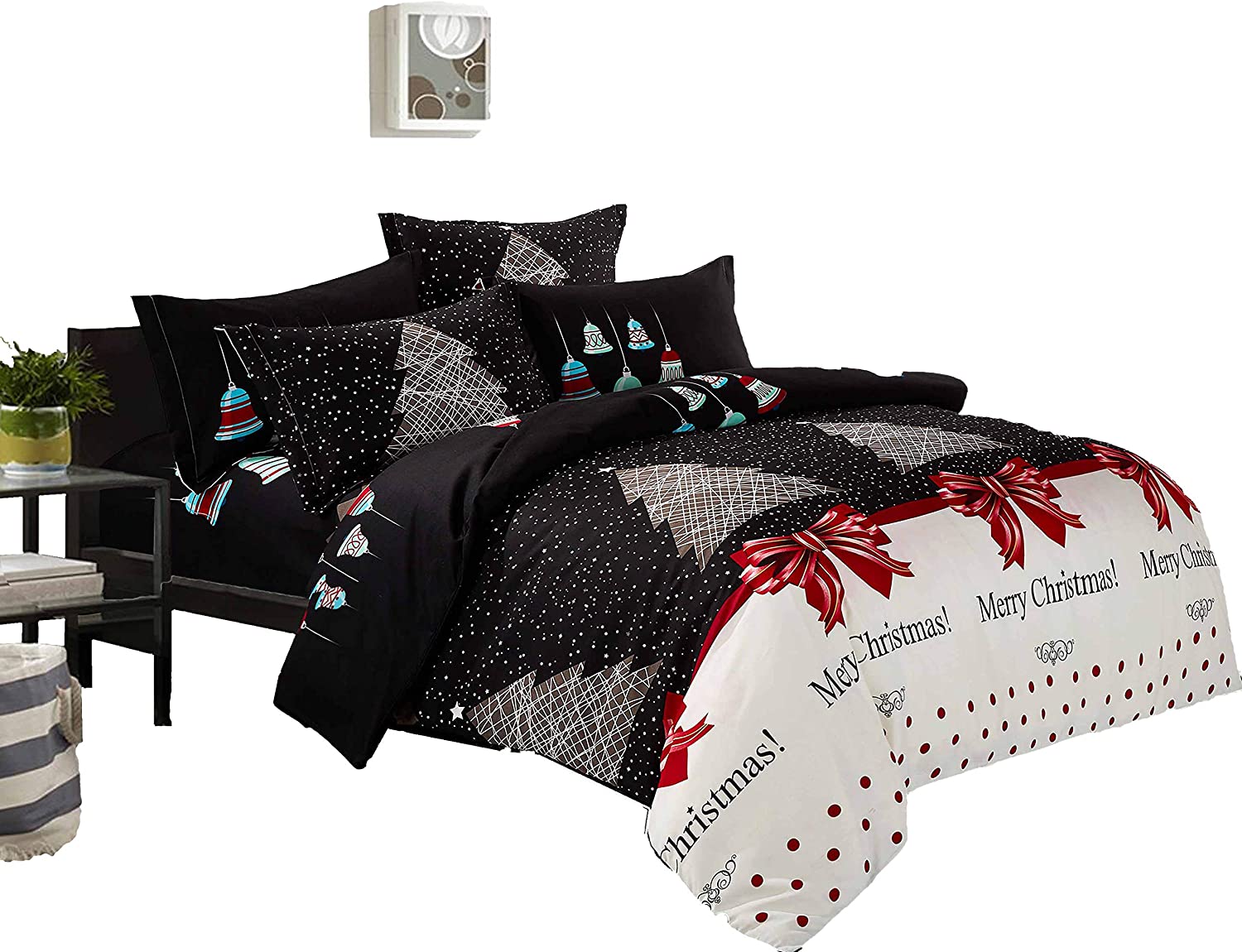 Price:$54.99 Beddings Christmas 3-Piece Bedding Set: Duvet Cover and Pillow Shams (California King) : Home & Kitchen