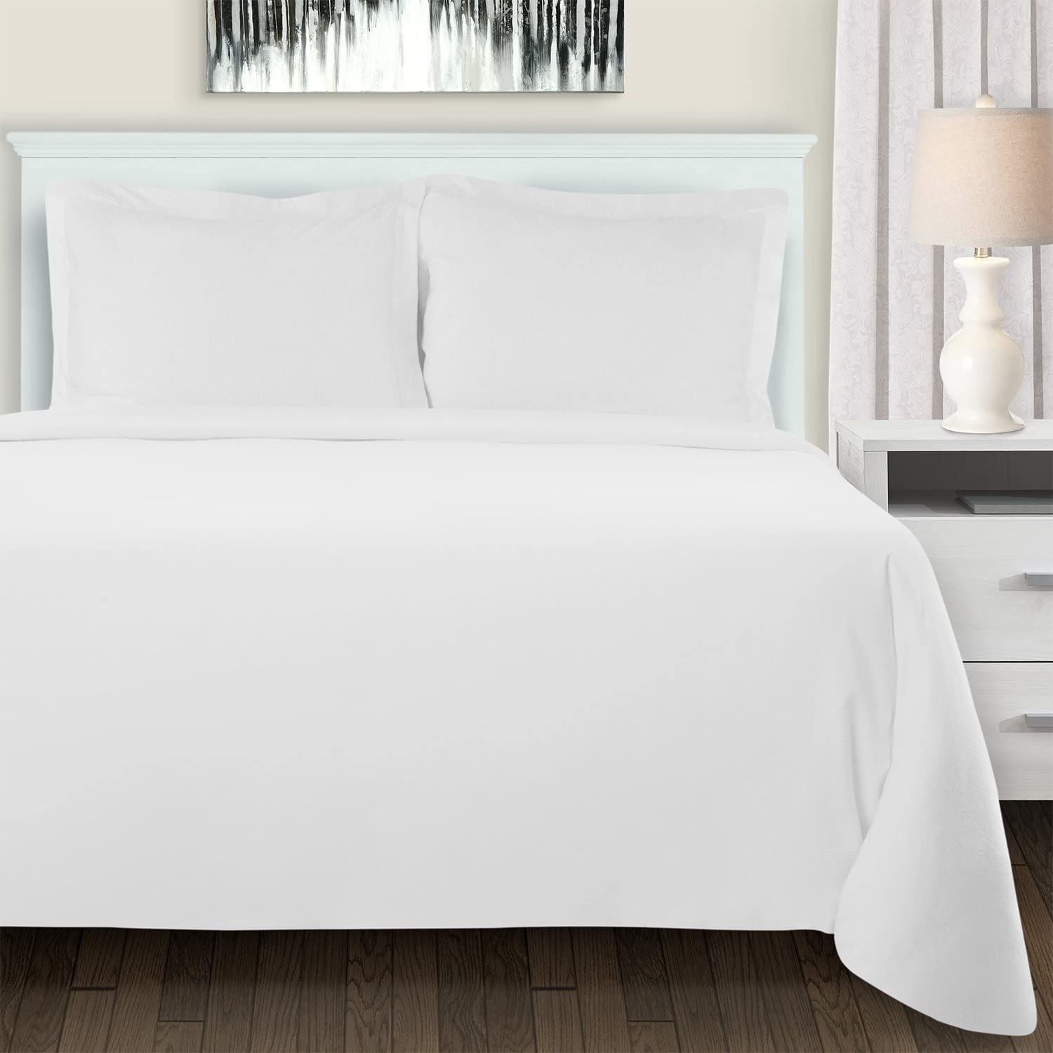 Price:$34.99 100% Brushed Cotton Flannel Bedding Duvet Cover Set, Twin, White : Everything Else