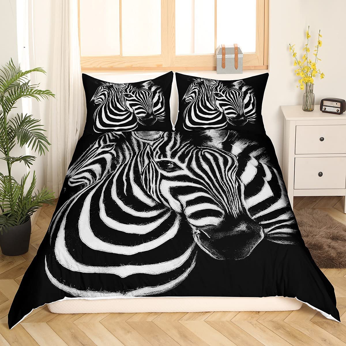 Price:$39.99 Zebra Duvet Cover Set Twin for Kids Boys 3D Horses Steed Pattern Print Bedding Set Africa Wild Animal Comforter Cover Wildlife Bedspread Cover with 1 Pillow Shams Microfiber Bed Cover : Home & Kitchen