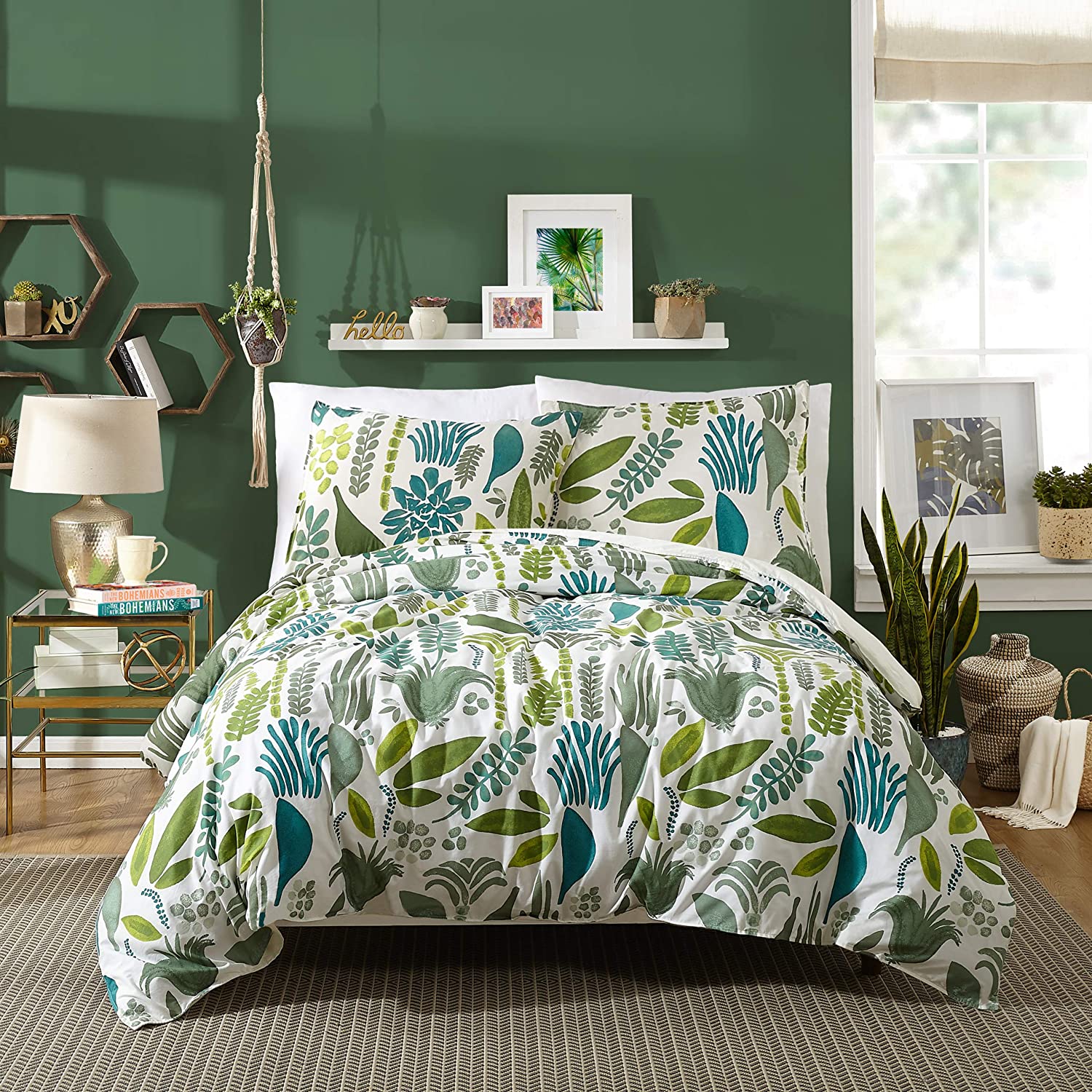 Price:$99.99 Blakeney Jardin Duvet Set, Queen, Green : Home & Kitchen