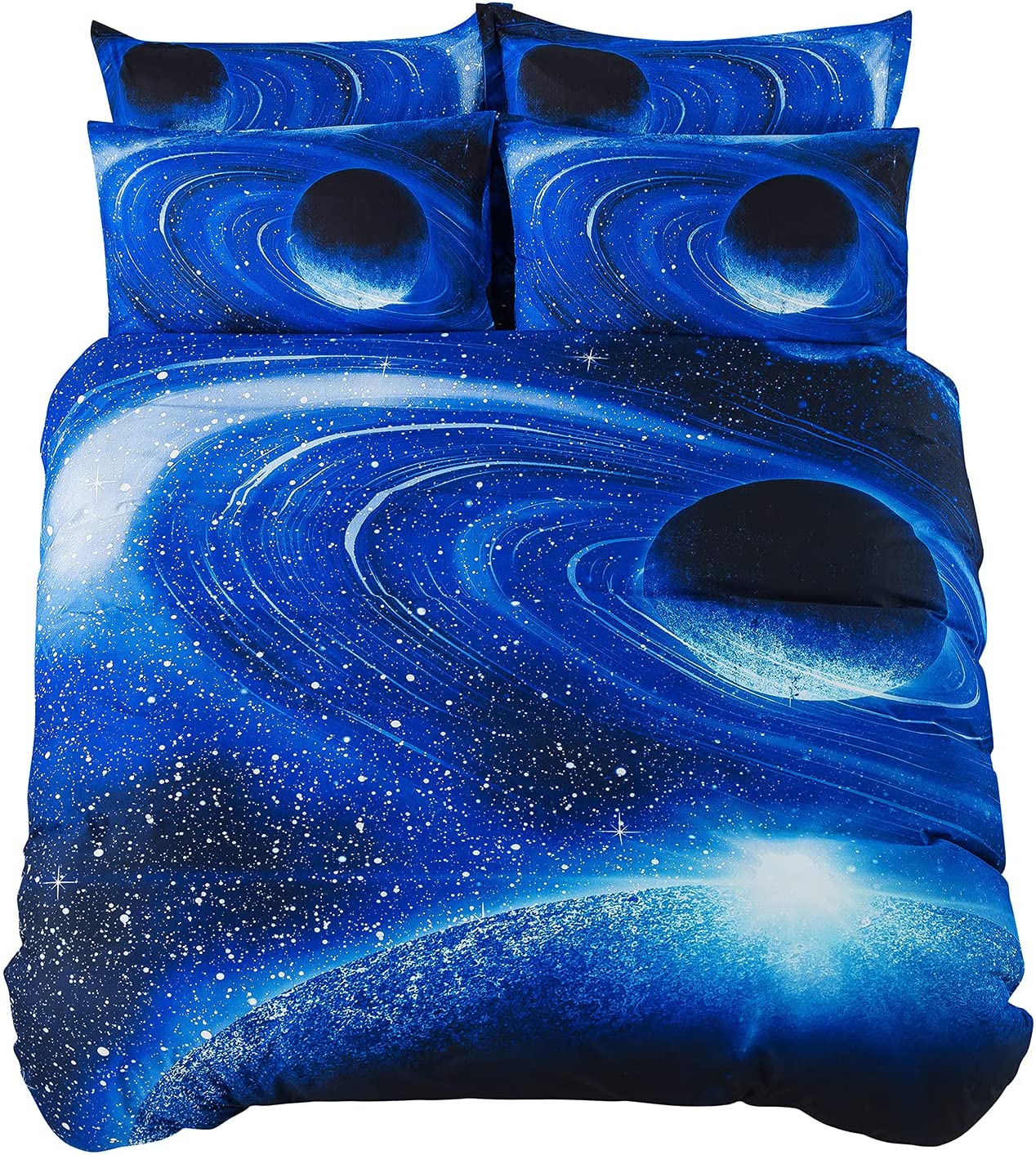 Price:$58.90 Galaxy Bedding Blue for Kids Boys Girls Full Size Outer Space Duvet Cover Set 7 Pieces(Fitted Sheet Included) : Home & Kitchen