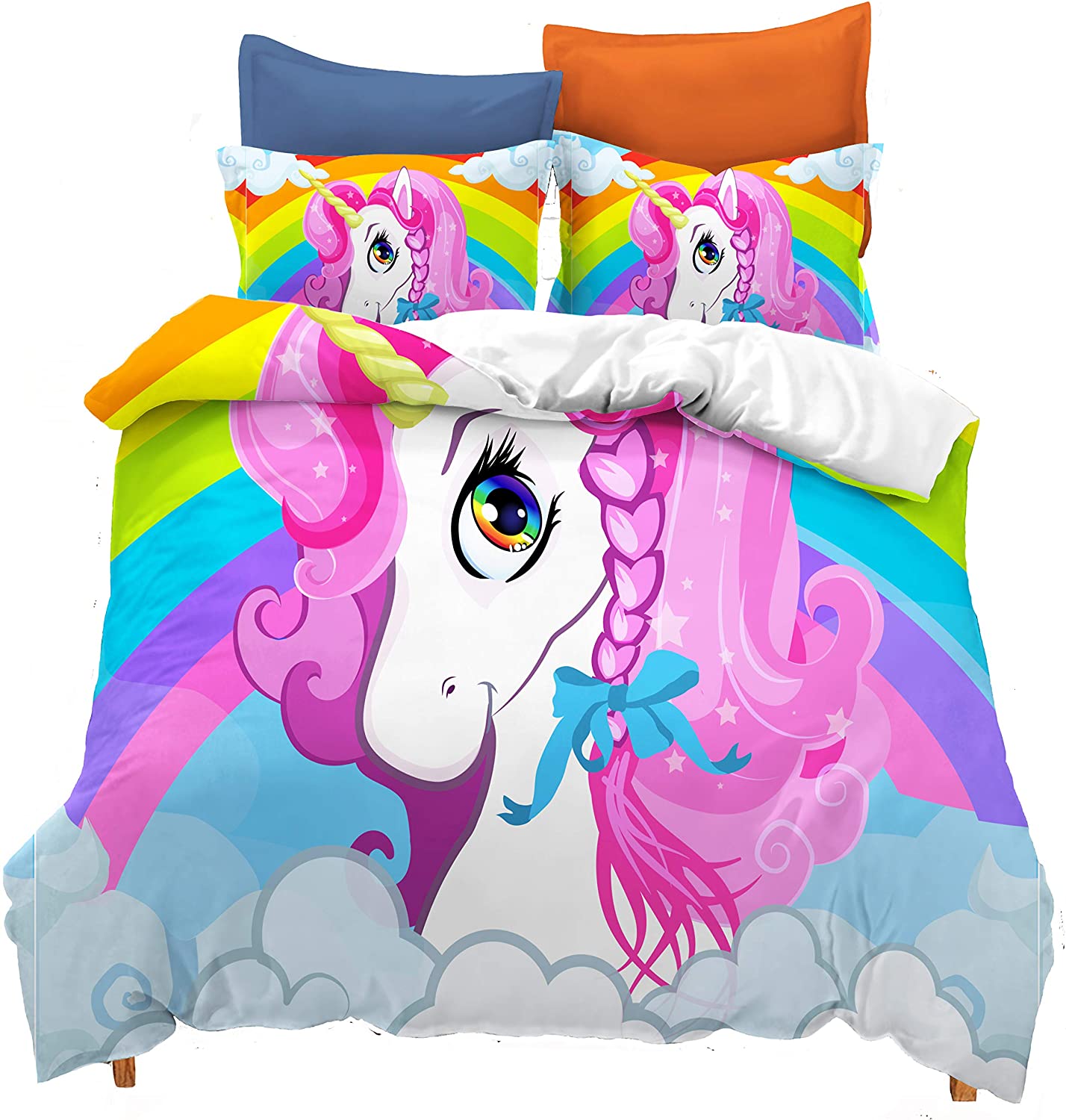 Price:$32.99 Bedding Duvet Cover Sets,Big Eye Unicorn Kids' Gift Home Bedding Set.Included: Duvet Cover,Pillowcase(no Comforter Inside) (Twin) : Home & Kitchen