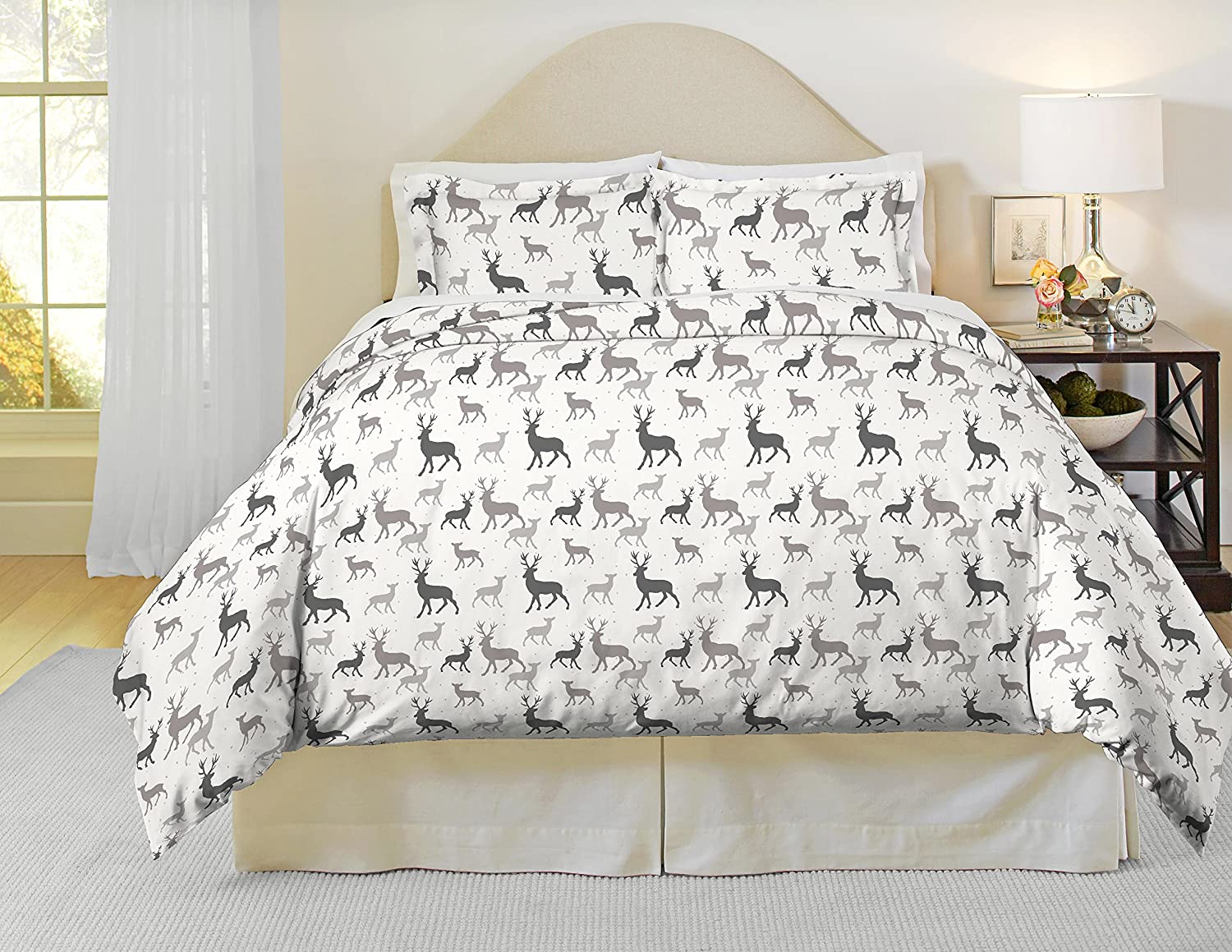 Price:$71.99 Heavy Weight Flannel Duvet Set, King/California King, Autumn Deer