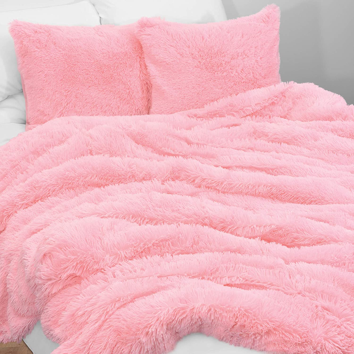 Price:$59.99 & Me Boho Pink Fuzzy Faux Fur Plush Duvet Comforter Cover and Sham 2 pc. Soft Shaggy Fluffy Twin/Twin XL Size Bedding Set Luxury College Dorm Teen : Home & Kitchen