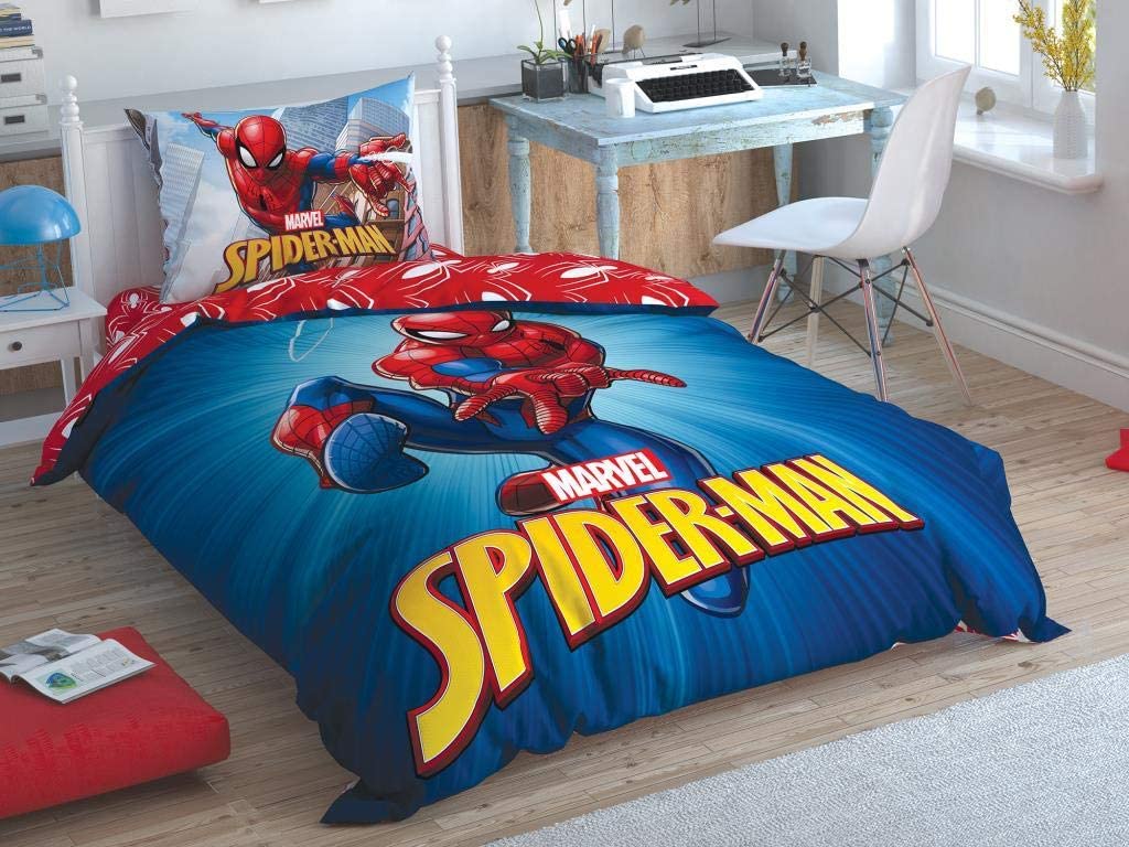 Price:$58.00 100% Cotton 3 Pcs Twin/Single Size Duvet Cover Set Spiderman Time to Move (No Comforter) : Home & Kitchen