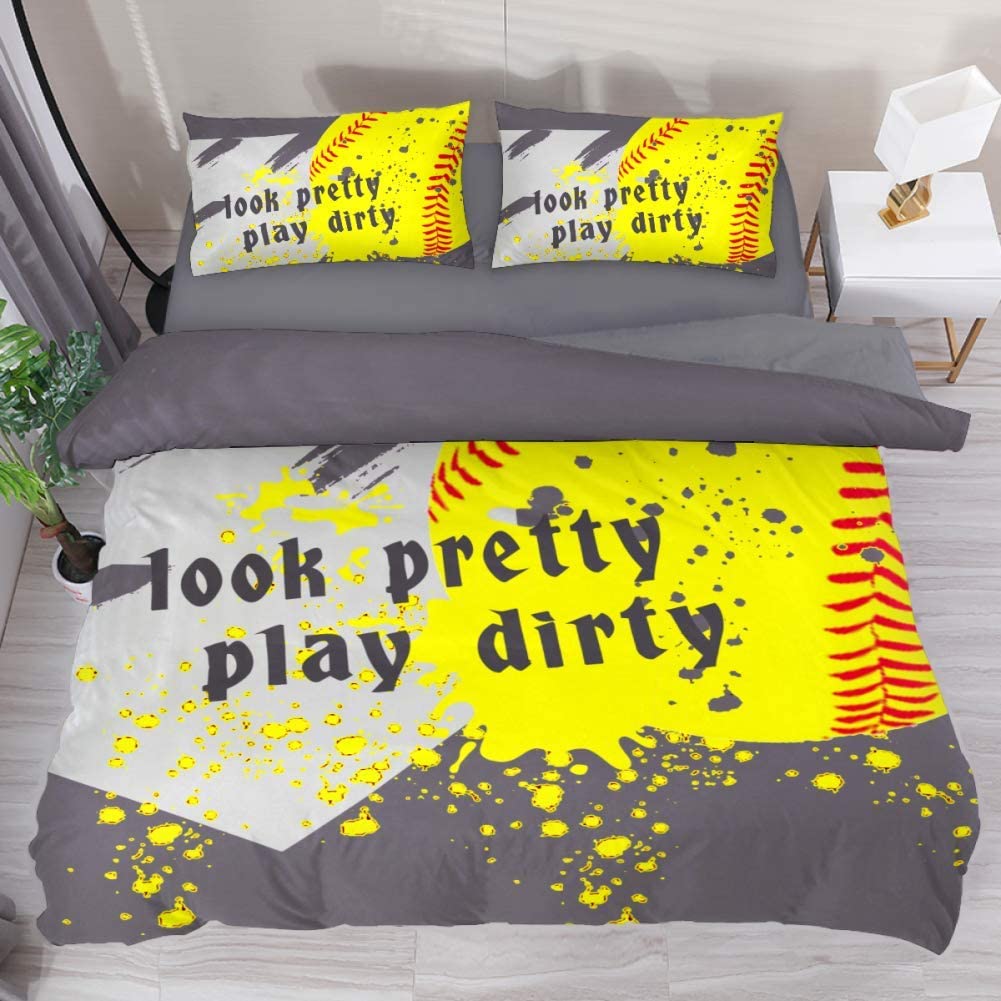 Price:$73.99 Sport Duvet Cover Set Queen Size Kids Bedding Sets Comforter Cover with Soft Lightweight Microfiber 1 Duvet Cover and 2 Pillowcase : Home & Kitchen