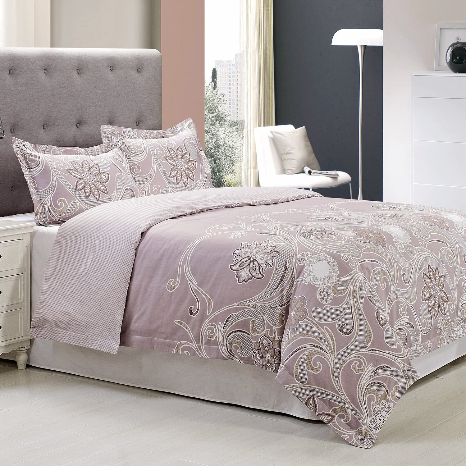 Price:$94.76 Vineyard Duvet Cover Set, Single-Ply Authentic 300 Thread Count, King/Cal King : Home & Kitchen