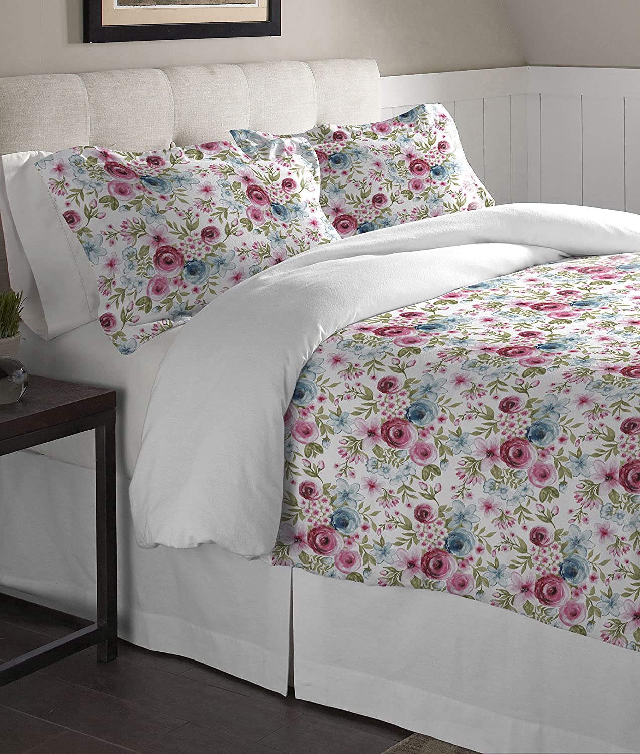 Price:$50.99 Flannel Oversized Duvet Set, Full/Queen, Sylvan : Home & Kitchen