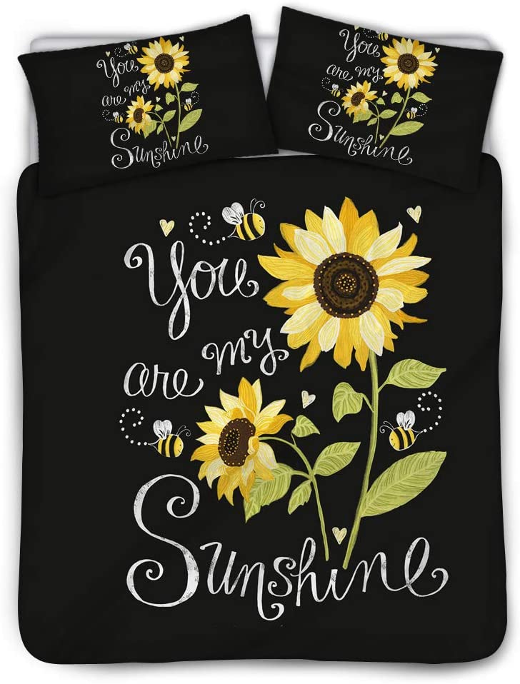 Price:$37.79 You are My Sunshine Sunflower Quilts Duvet Covers Set Full for Bedroom Kids Room 3 in 1 Gifts for Girls Women (Beige, Queen) : Home & Kitchen