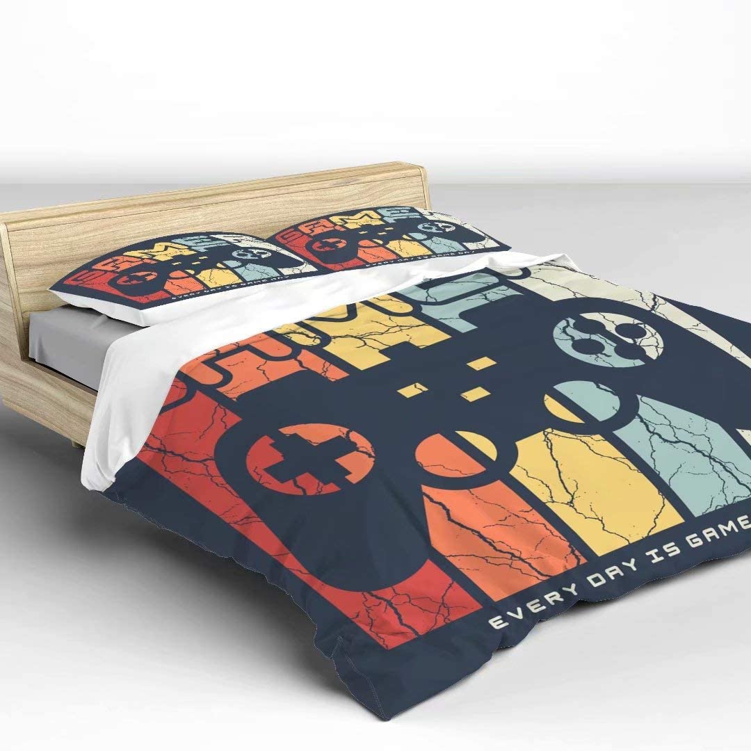 Price:$59.88 Game Gamepad Joystick Gamer Elements Print Ultra Soft Fabric Bedding Sets for Teen Boy Lovers Cartoon Duvet Cover Set 2 Piece Twin Size 1 Duvet Cover with 1 Pillowcase : Home & Kitchen