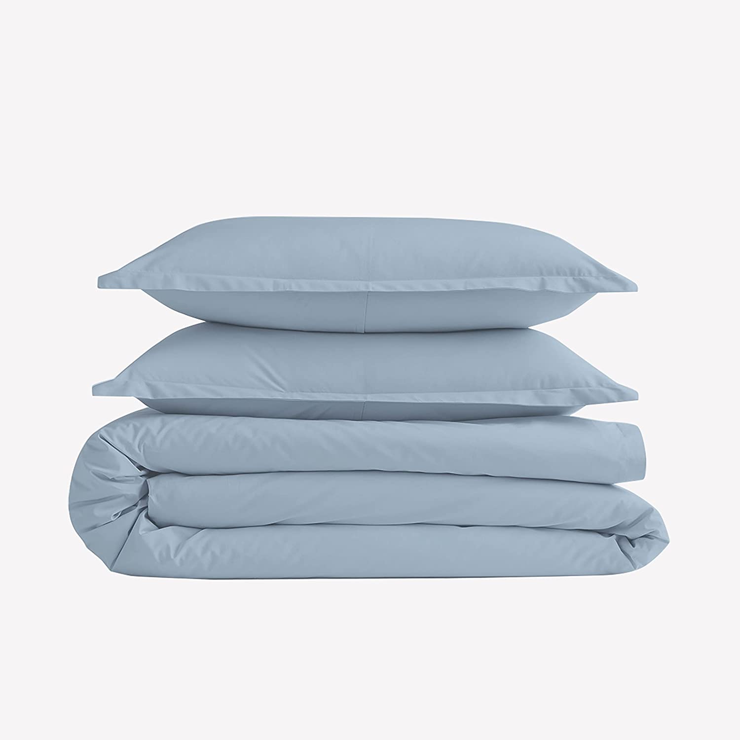 Price:$56.99 400 Thread Queen / Full Size Sky Blue Duvet Cover Cotton | 100% Long Staple Cotton Duvet Cover Set with 2 Piece Matching Pillow Shams | Smooth Sateen Weave Bedding Set with Button Closure : Home & Kitchen
