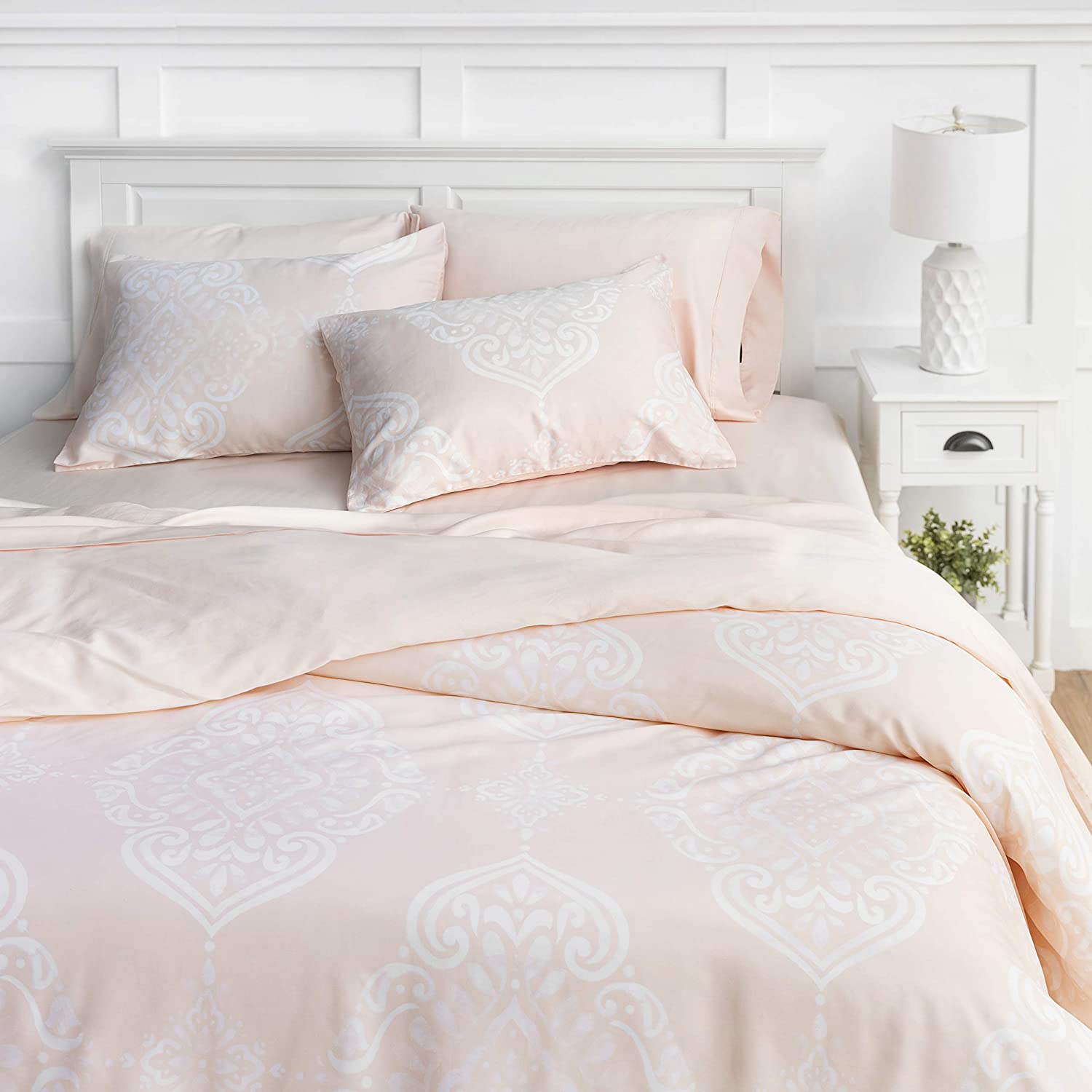Price:$107.99 Penfold Cotton Tencel Lyocell 3 Piece Duvet Cover Set - King/Cal King Size (Blush) - 108" x 96" - Luxurious - Soft & Smooth - Breathable - Machine Washable : Home & Kitchen