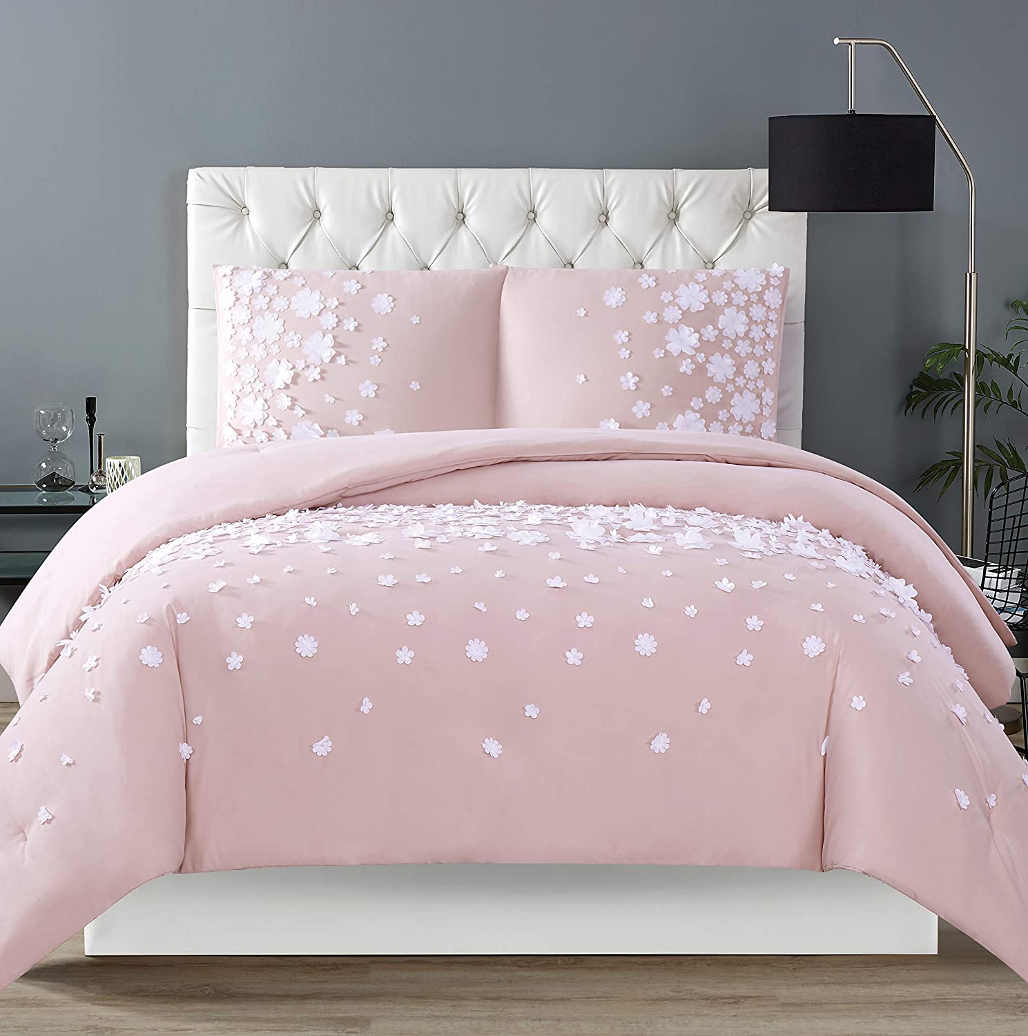 Price:$99.99 Siriano Confetti Flowers Duvet Set Queen and Full, Blush : Everything Else