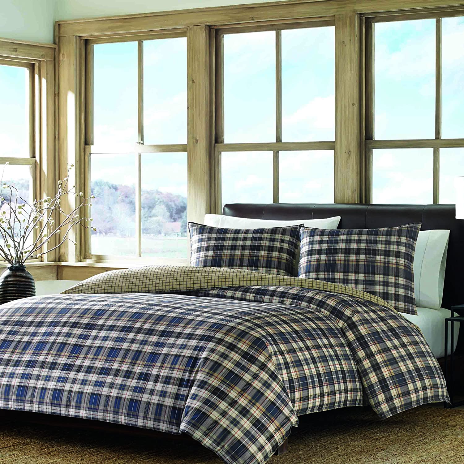Price:$73.99 Bauer Home | Port Gamble Collection | 100% Cotton Soft & Cozy Premium Quality Plaid Duvet Cover Matching Shams, 3-Piece Bedding Set, Machine Washable, King, Blue : Home & Kitchen