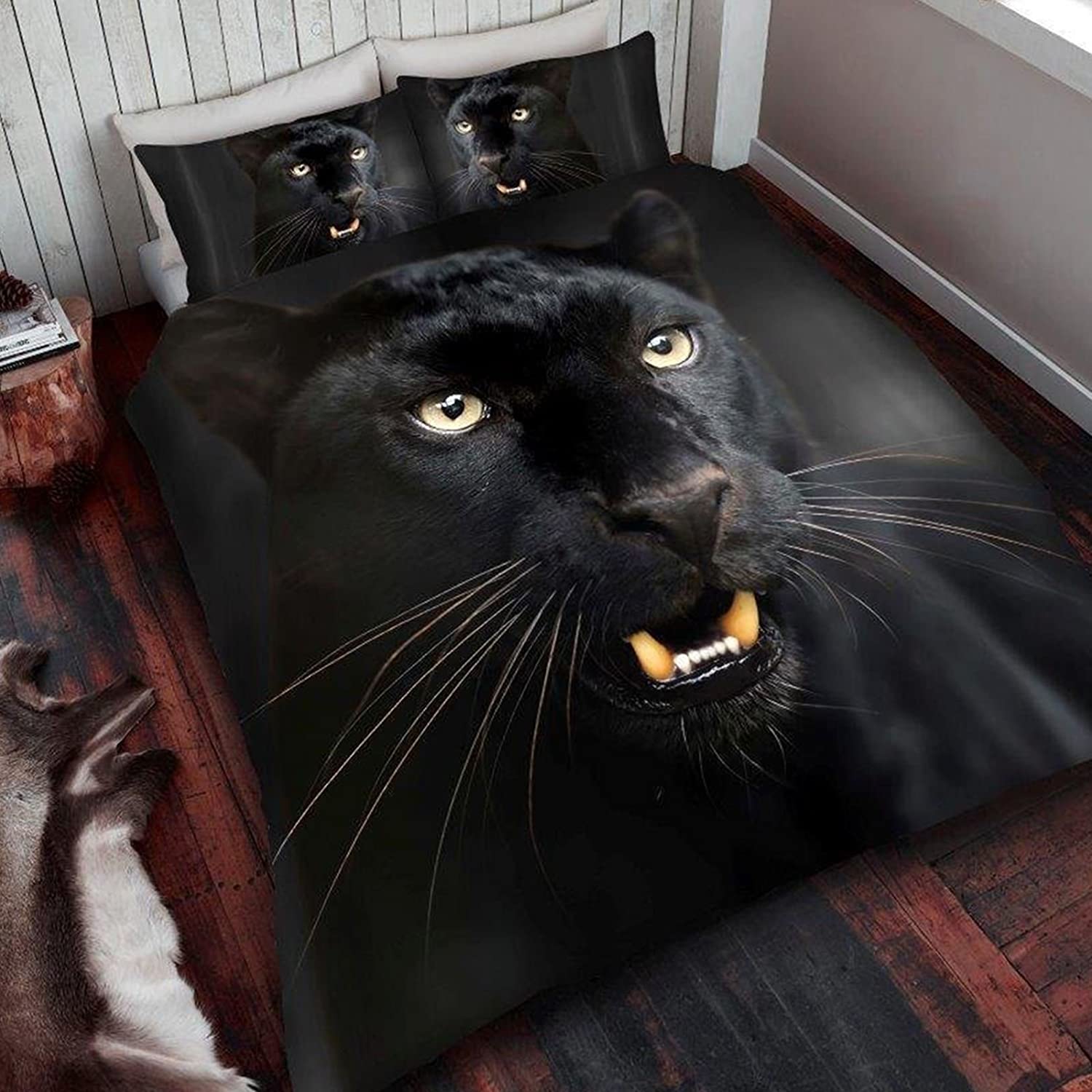 Price:$49.21 Panther King Size Duvet Cover and Pillowcase Set : Home & Kitchen