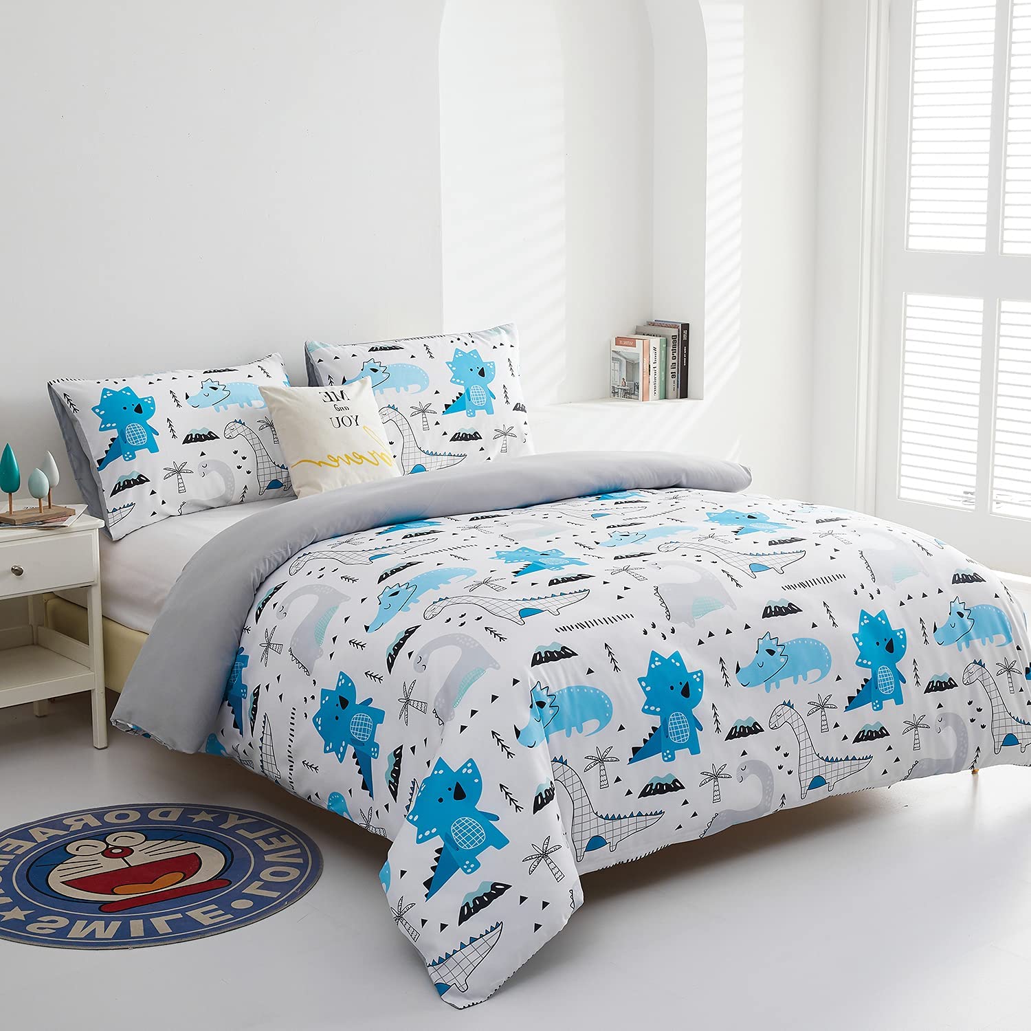 Price:$32.99 Duvet Cover Set,100% Microfiber 3pcs Bedding Cover Set for Boys and Girls,Soft and Breathable Comforter Cover with Cute Cartoon Printed : Home & Kitchen