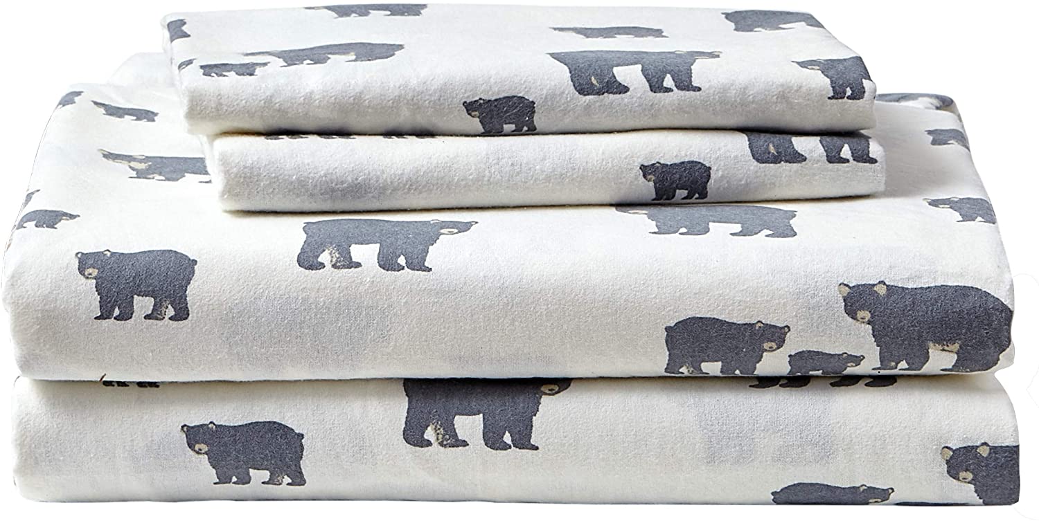 Price:$61.67 Bauer - Flannel Collection - 100% Premium Cotton Bedding Sheet Set, Pre-Shrunk & Brushed For Extra Softness, Comfort, and Cozy Feel, King, Bear Family,216288,4 : Everything Else