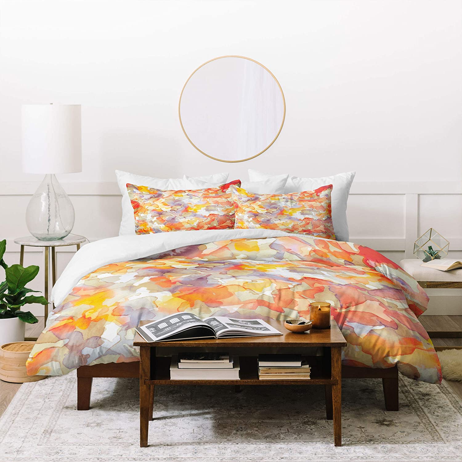 Price:$64.19 Designs Jacqueline Moldonado Flutter Duvet Set with Two Pillow Shams, King, Orange : Home & Kitchen