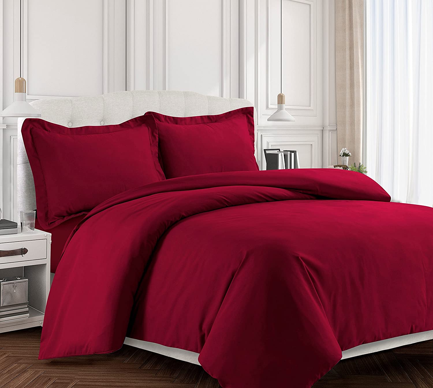 Price:$52.84 Living VALENDUVETQUDR Valencia Solid Duvet Cover Set, Queen, Deep Red : Everything Else
