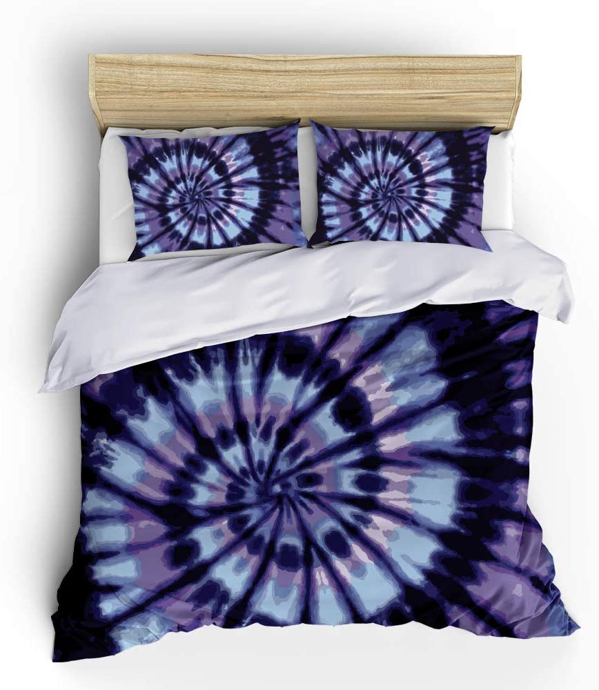Price:$57.99 Tie Dye Bedding Sets Full Size,3 Piece Soft Blue Psychedelic Art Tie Dyed Duvet Cover Set for Teens Boys Girls,NO Comforter : Home & Kitchen