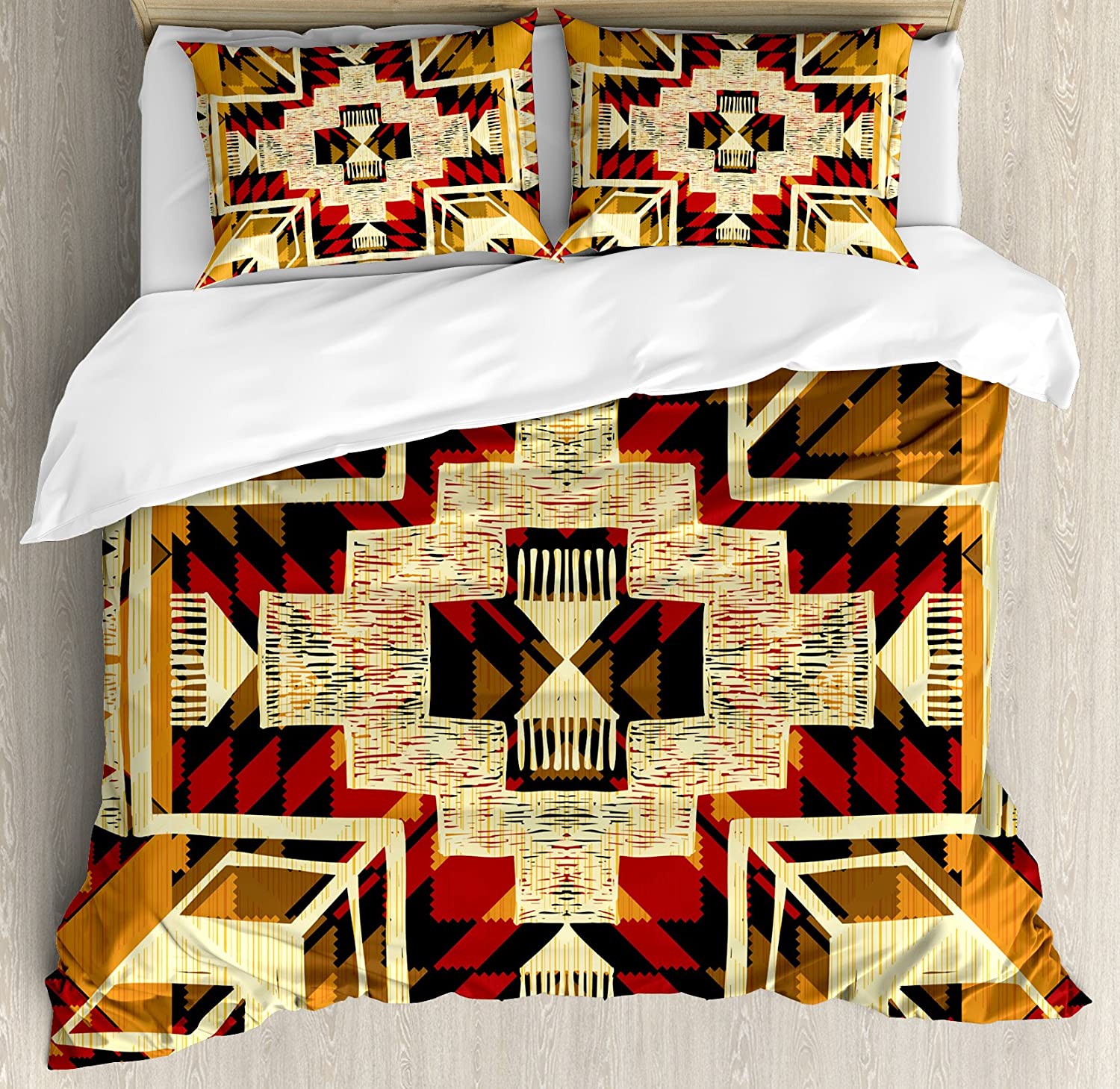 Price:$79.95 Arrow Duvet Cover Set, Inspired Pattern Graphic Design Abstract Art with Earth Tones, Decorative 3 Piece Bedding Set with 2 Pillow Shams, Queen Size, Cream Merigold : Home & Kitchen