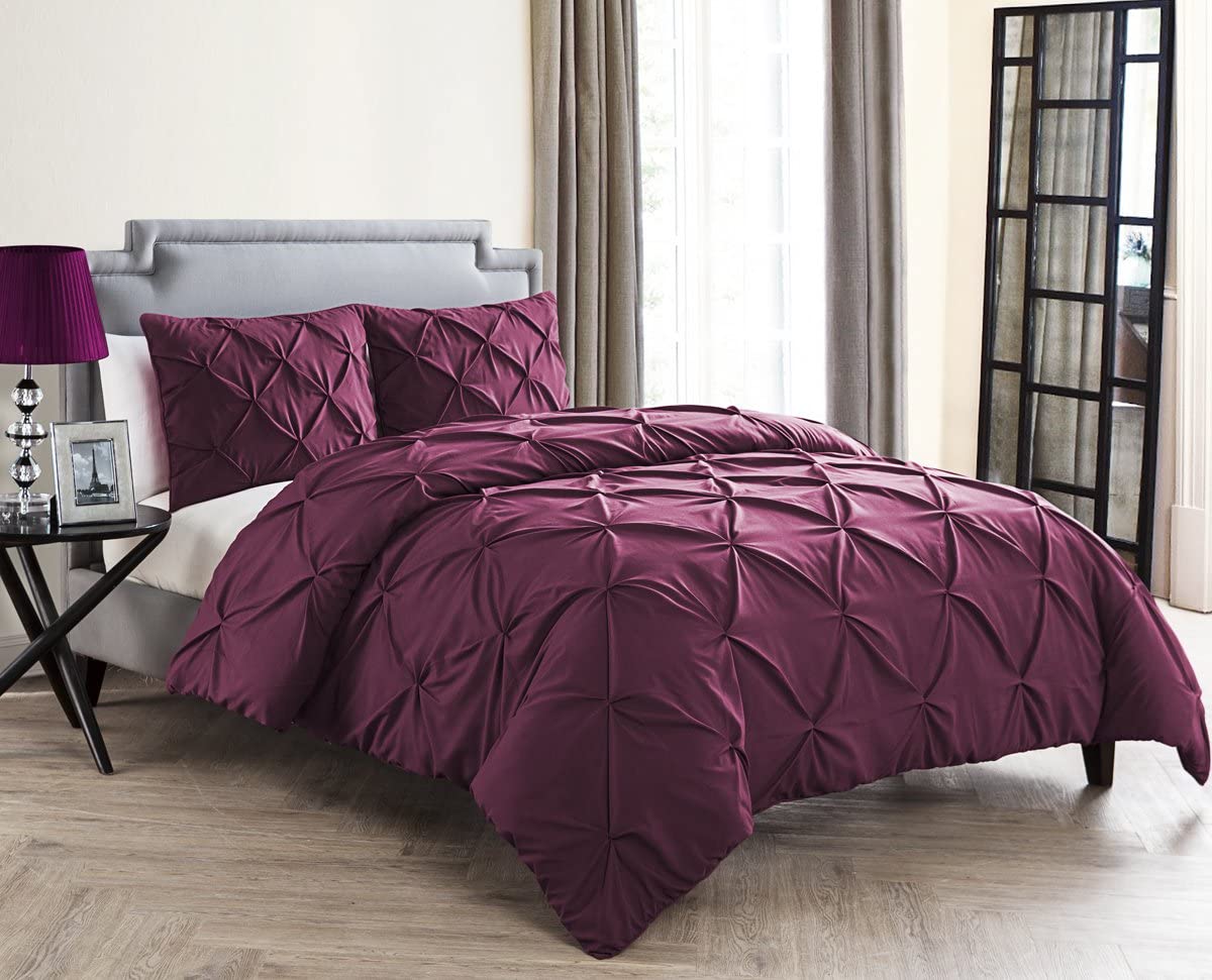 Price:$14.89 Home Carmen Collection Duvet Cover Set-Soft and Modern Lightweight Bedspread Coverlet for Home Décor, Machine Washable, King, Burgundy, 3 Piece : Everything Else