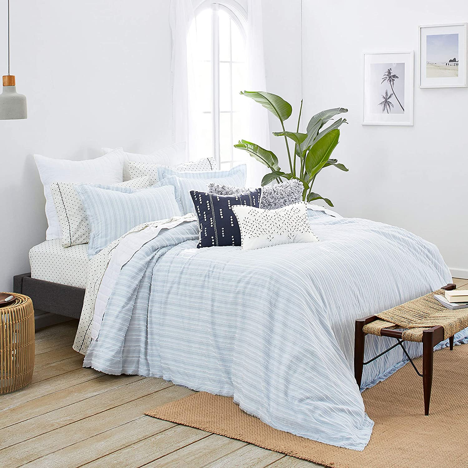 Price:$126.99 Home Pacifica Duvet Set, Full/Queen, Atmosphere Blue : Home & Kitchen