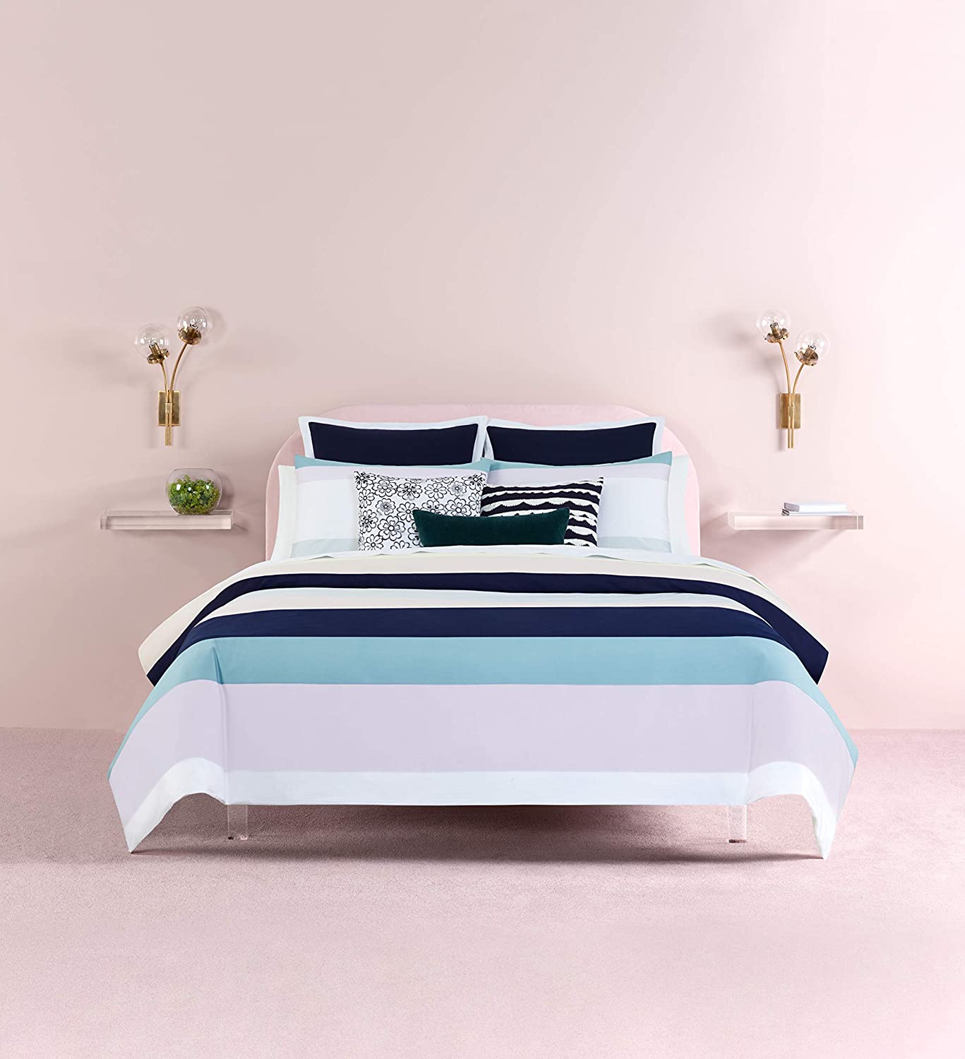 Price:$189.99 Spade New York - 1590161-FQ-S1-D2 Dusk Stripe Duvet Cover Set Full/Queen Squid Ink : Home & Kitchen