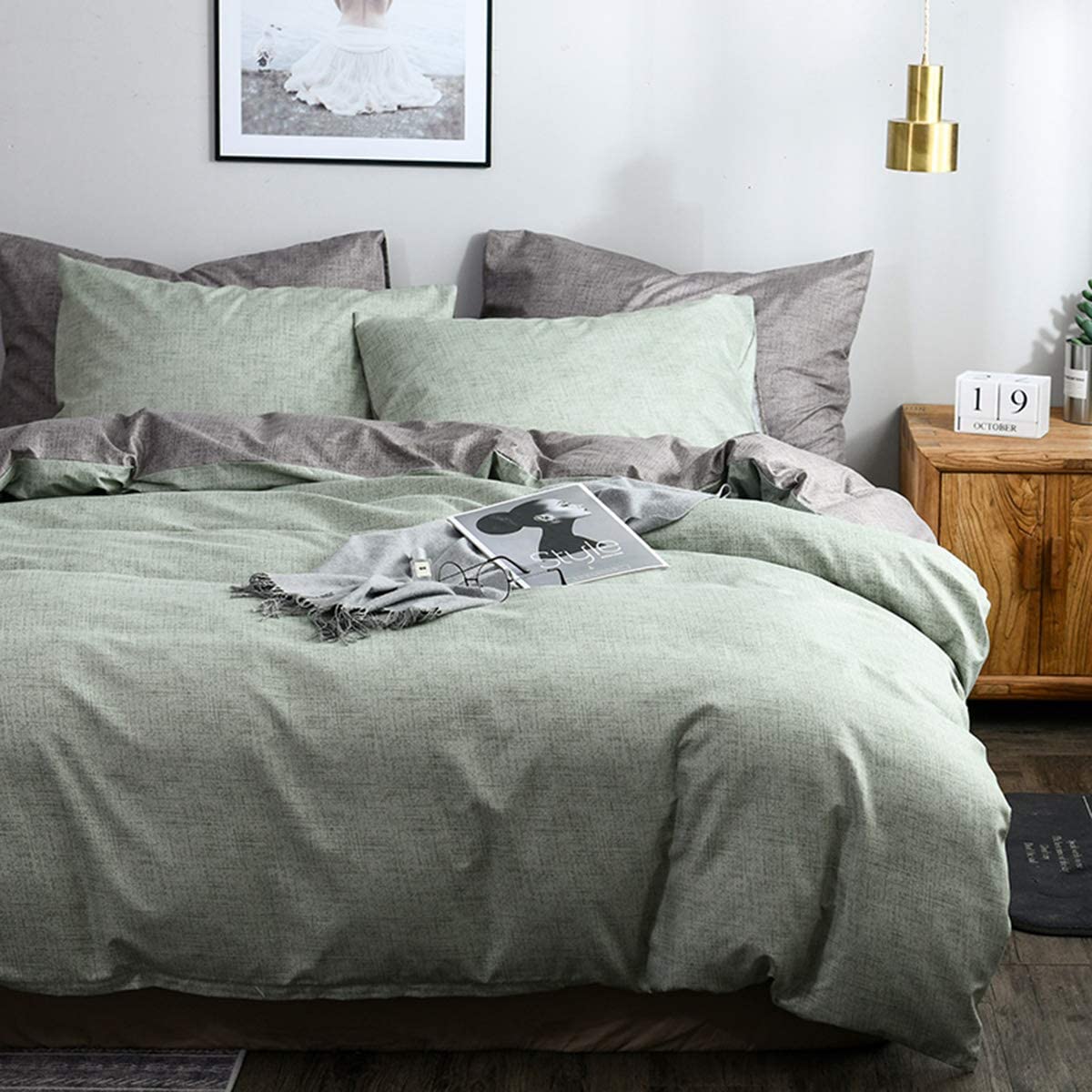 Price:$19.99 Girl Kids' Duvet Cover Sets - 2 Pieces (1 Pillowcase & 1 Duvet Cover), Soft Microfiber Bedding Set with Zipper Closure & Corner Ties for Boys Girls Teen, Green, Twin : Home & Kitchen