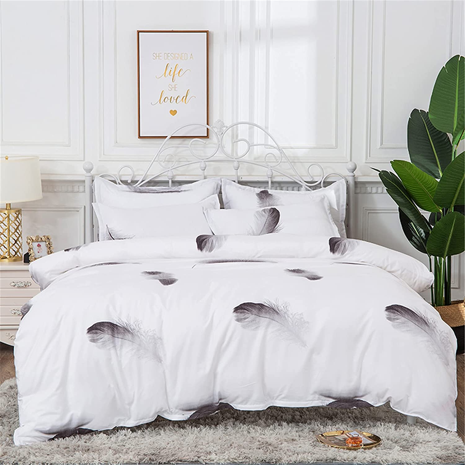 Price:$31.99 Duvet Cover Set,Ultra Soft Microfiber 3 Piece Set with Zipper Closure, High Thread Count Bedding Collection, 1 Comforter Cover and 2 Pillow Shams King Size 103"x90" : Home & Kitchen
