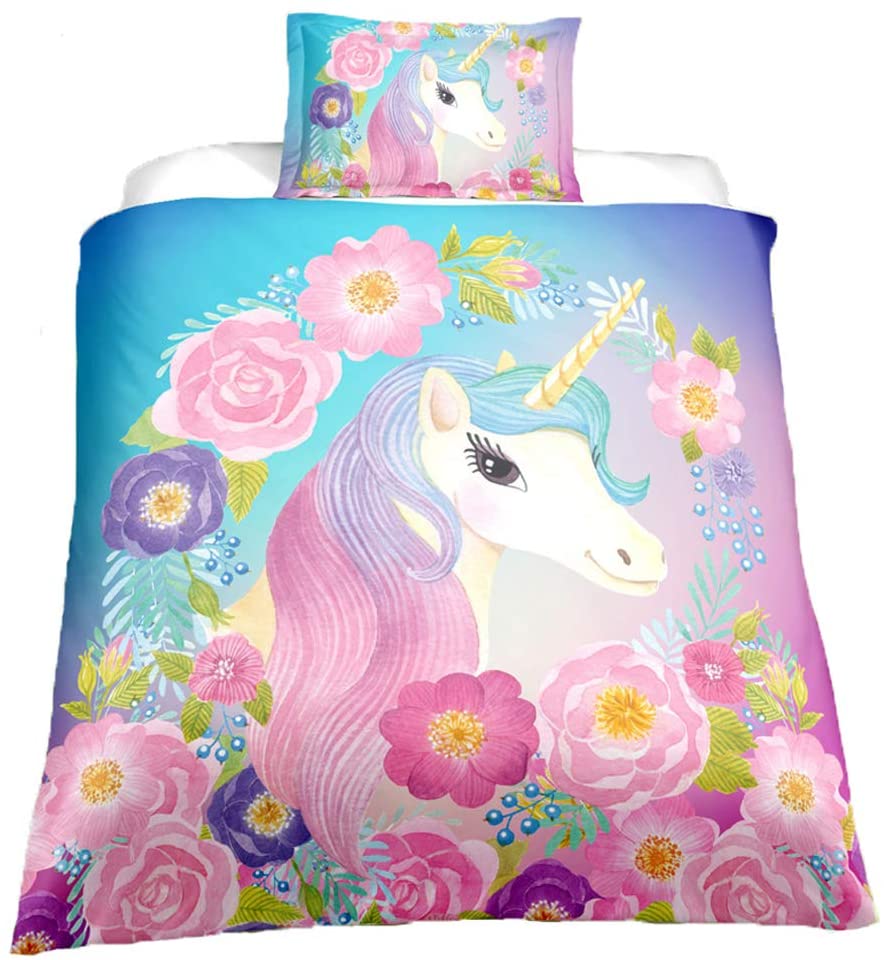 Price:$21.17 Cooper Girl Unicorn, Bedding Sheet Set. Included: 1 Duvet Cover, 1 Pillowcase (No Comforter Inside) (Twin) : Home & Kitchen