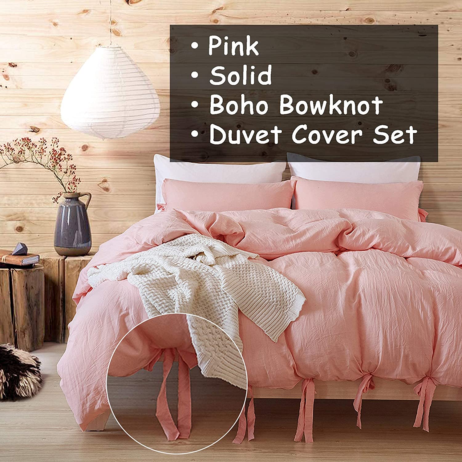 Price:$23.99 Cover Solid Color Bedding Set,Microfiber Quilt Cover with Bow Tie Closure BeddingComfortable, Soft and Stylish Cover Set Full Size (Pink, Twin) : Home & Kitchen